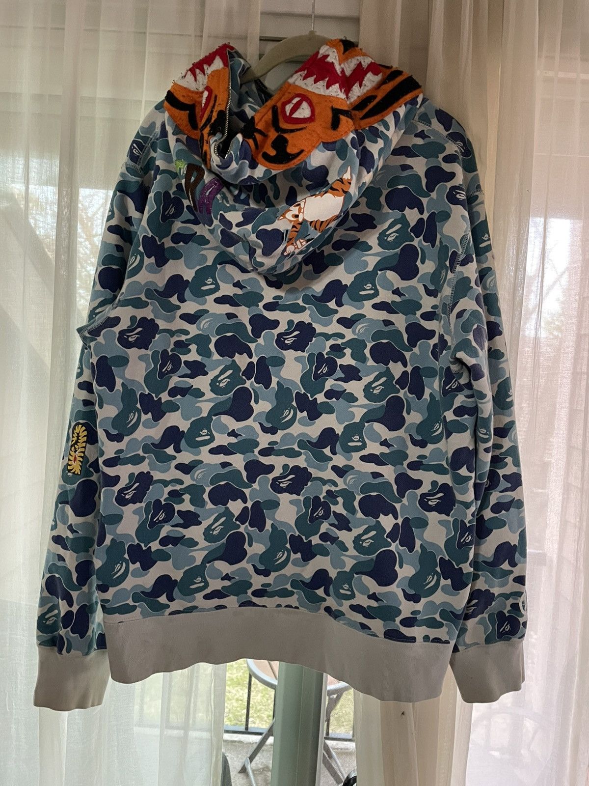 Bape Bape Shark Hoodie Blue Camo Size US XL / EU 56 / 4 - 2 Thumbnail