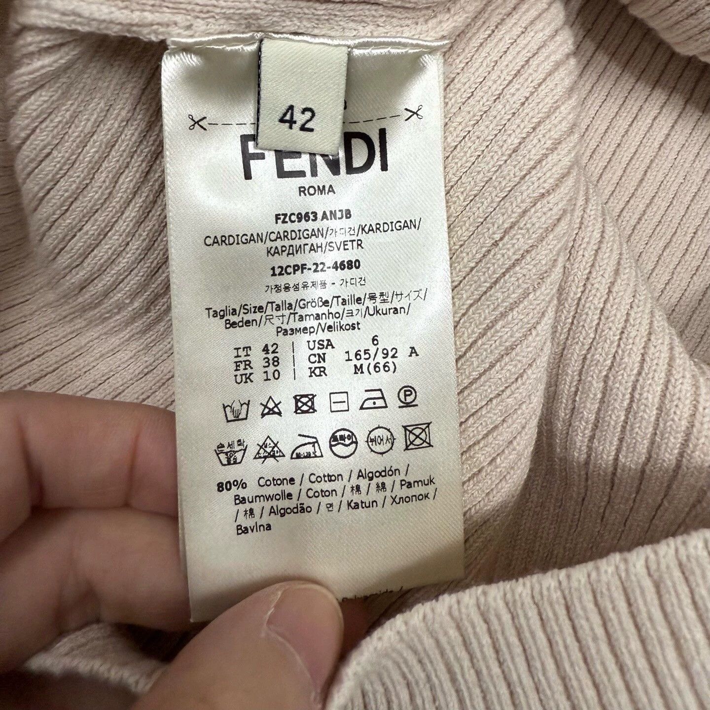 Fendi Fendi pink wool knit long-sleeve jacket 42 unused with tags Size M / US 6-8 / IT 42-44 - 4 Thumbnail