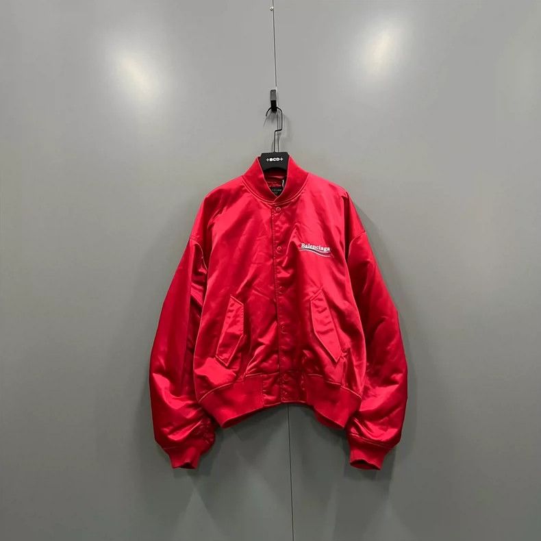 Balenciaga Balenciaga Red Embroidered Logo Jacket Size US XS / EU 42 / 0 - 1 Thumbnail