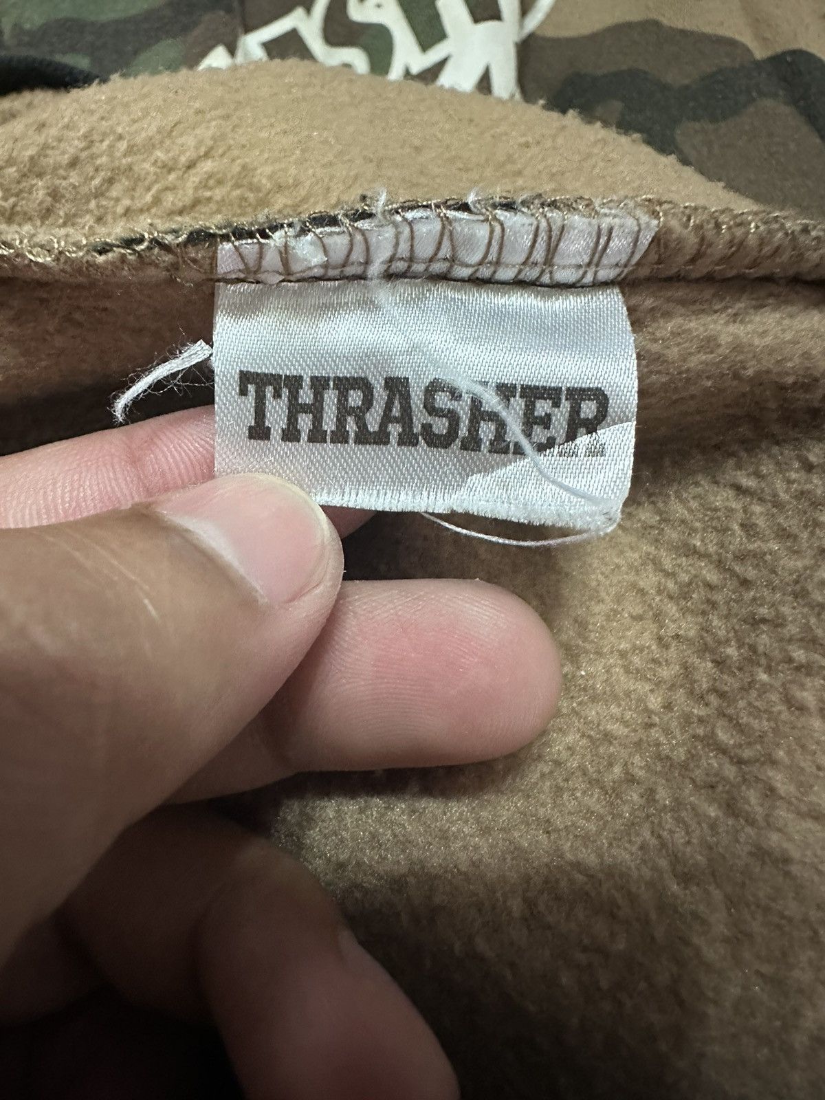 Japanese Brand × Thrasher × Vintage RARE ‼️ Camouflage Thrashed Skateboard 666 Hoodie Size US M / EU 48-50 / 2 - 6 Thumbnail