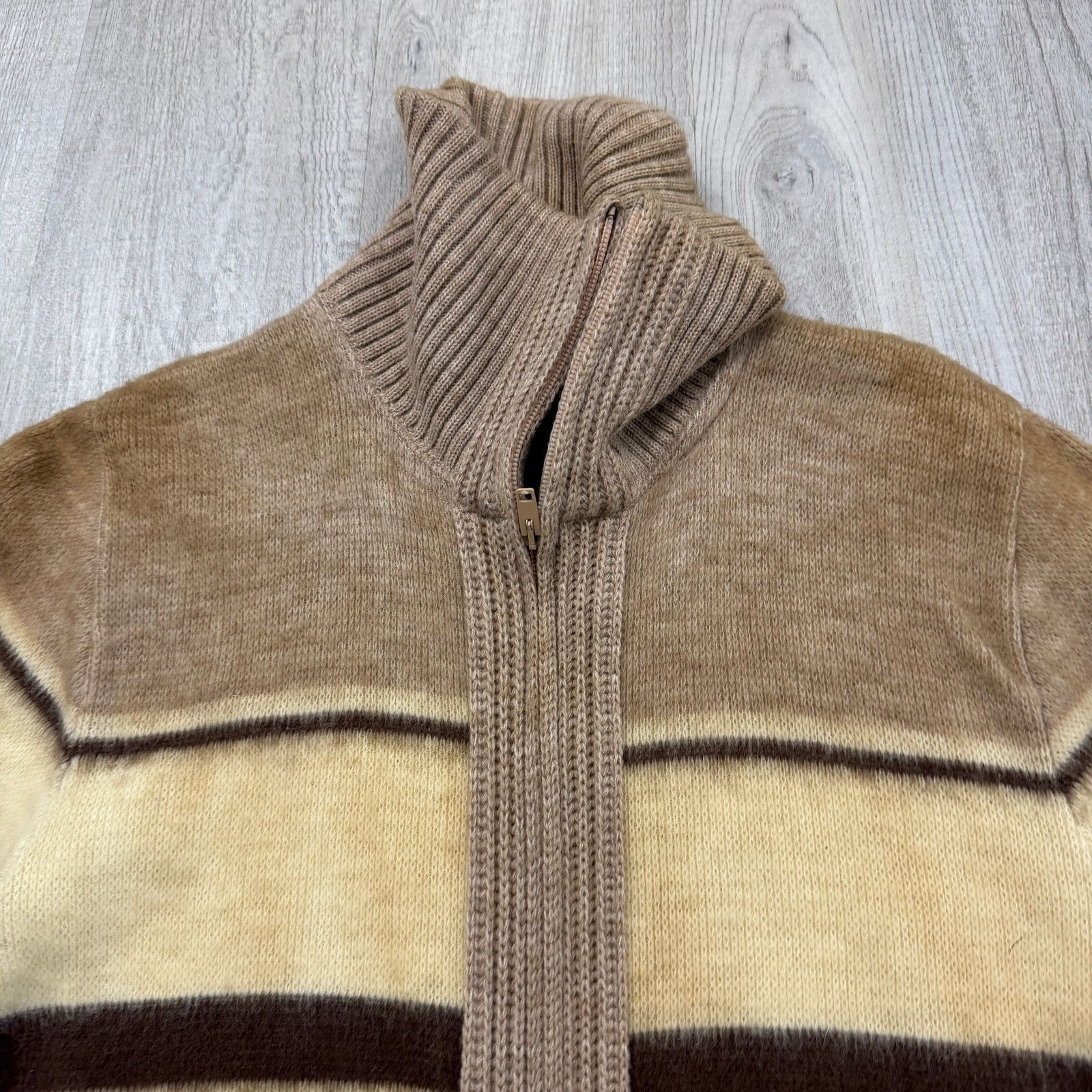 Vintage Vintage Sweater Emporium Full Zip Men's Small Brown Cream Size US S / EU 44-46 / 1 - 3 Thumbnail