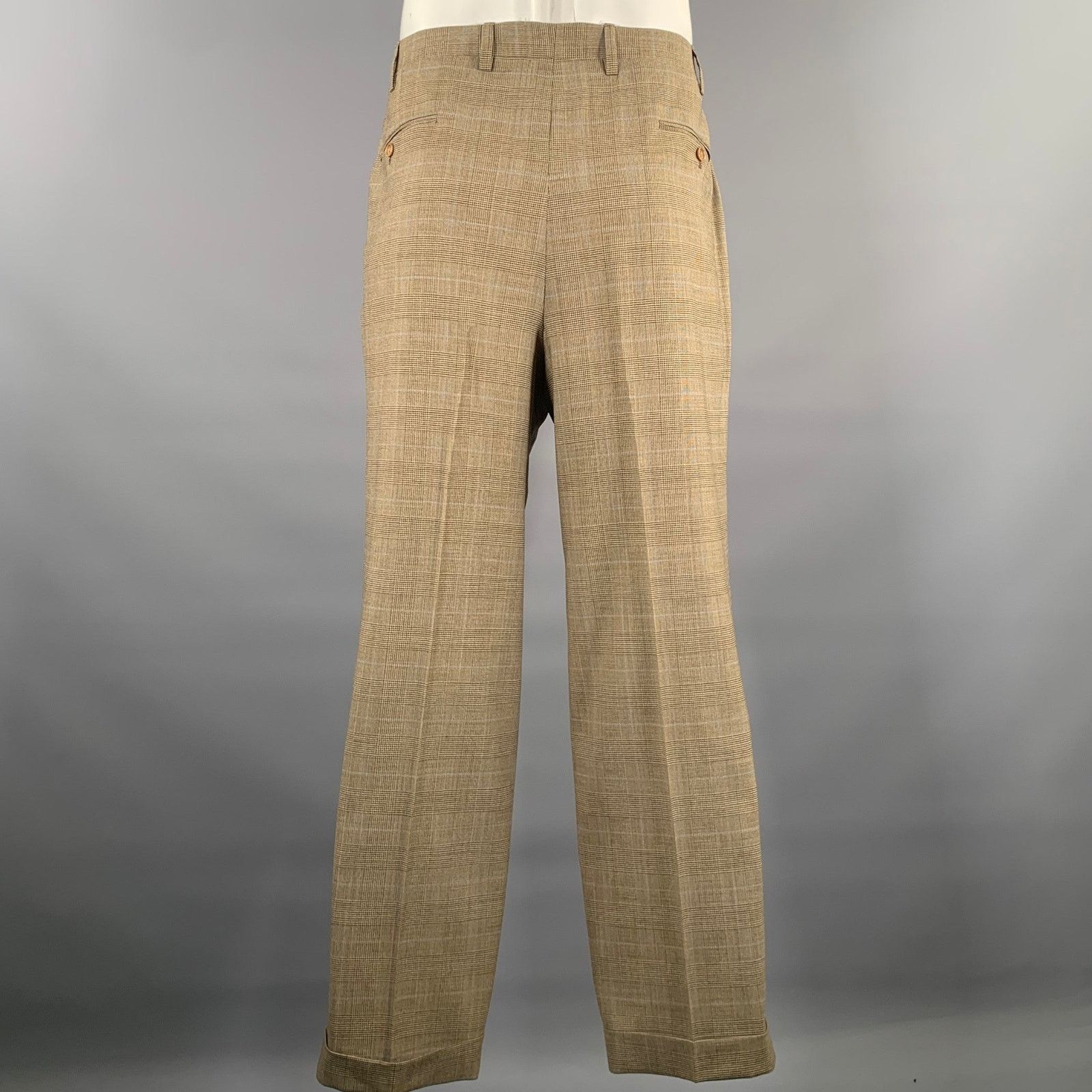 Kiton KITON Size 420 Brown Blue Plaid Wool Notch Lapel Suit Size 42R - 5 Thumbnail