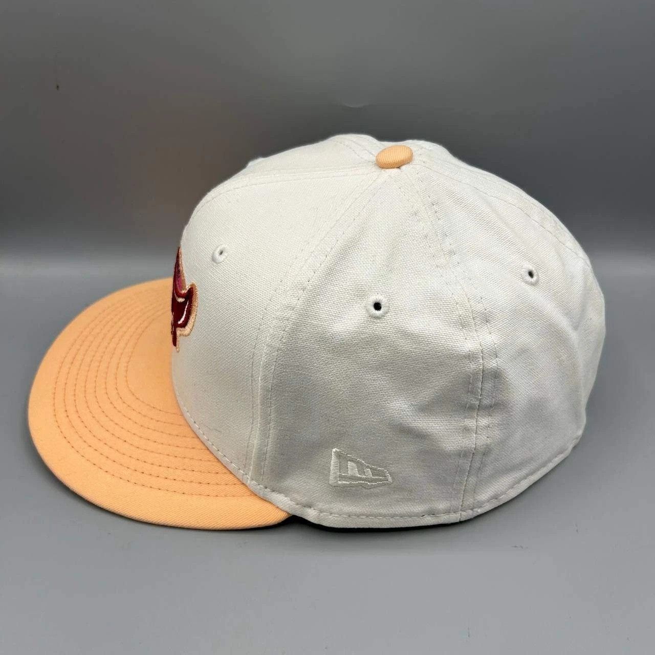 New Era Tampa Bay Devil Rays Hat Men 7 3/8 White MLB Fitted Cotton Size ONE SIZE - 2 Thumbnail