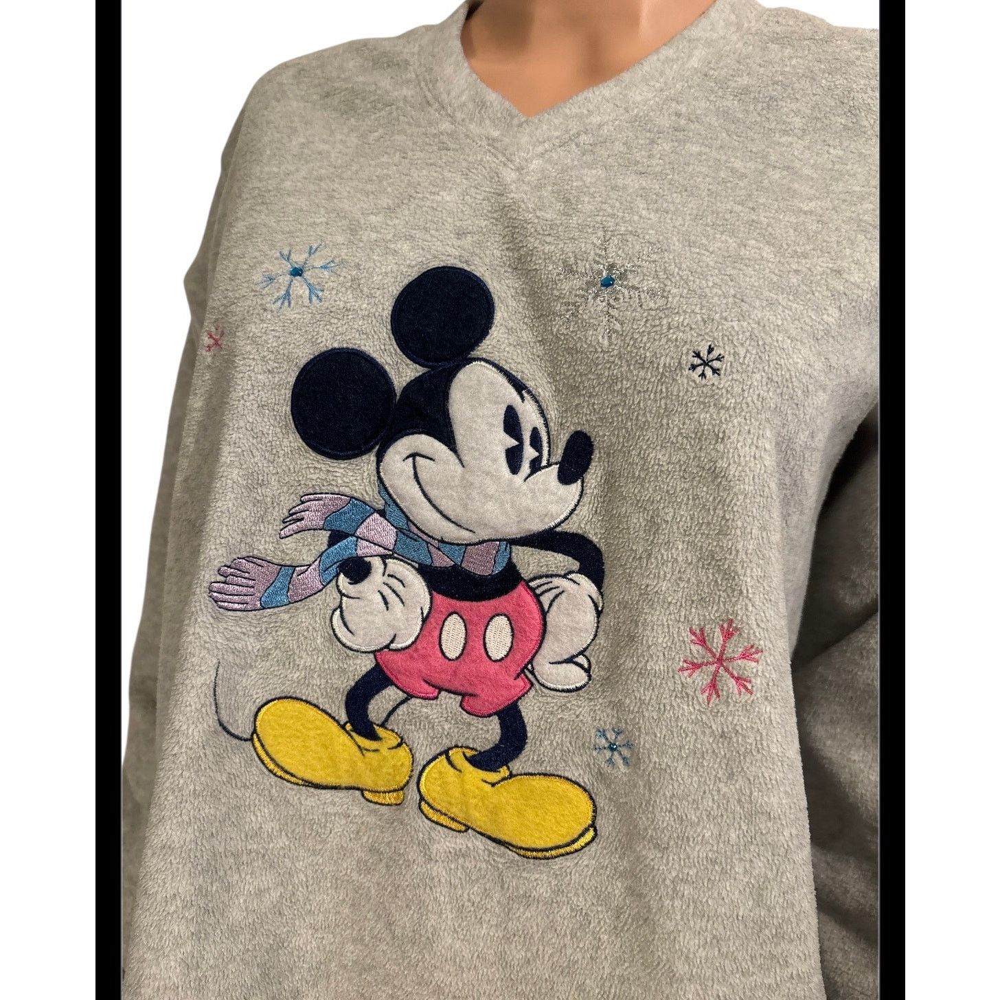 Disney Mickey Mouse Fleece Sweatshirt Size Large Size L / US 10 / IT 46 - 2 Thumbnail
