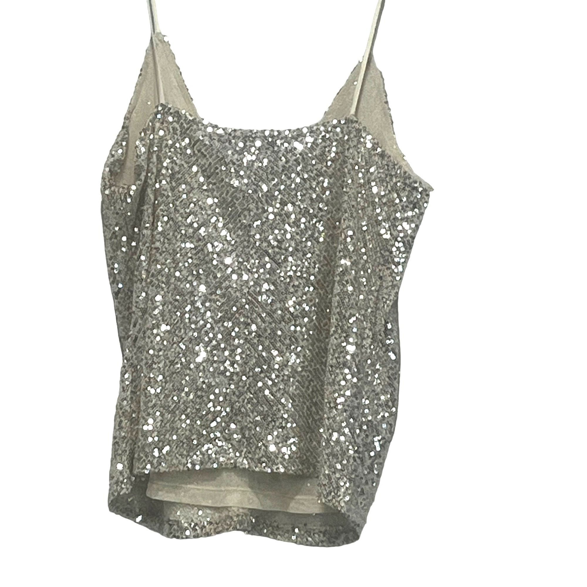 Mango Mango Xlenjuel Sequin Cami Top, Champagne, Sz. M Size M / US 6-8 / IT 42-44 - 11 Thumbnail