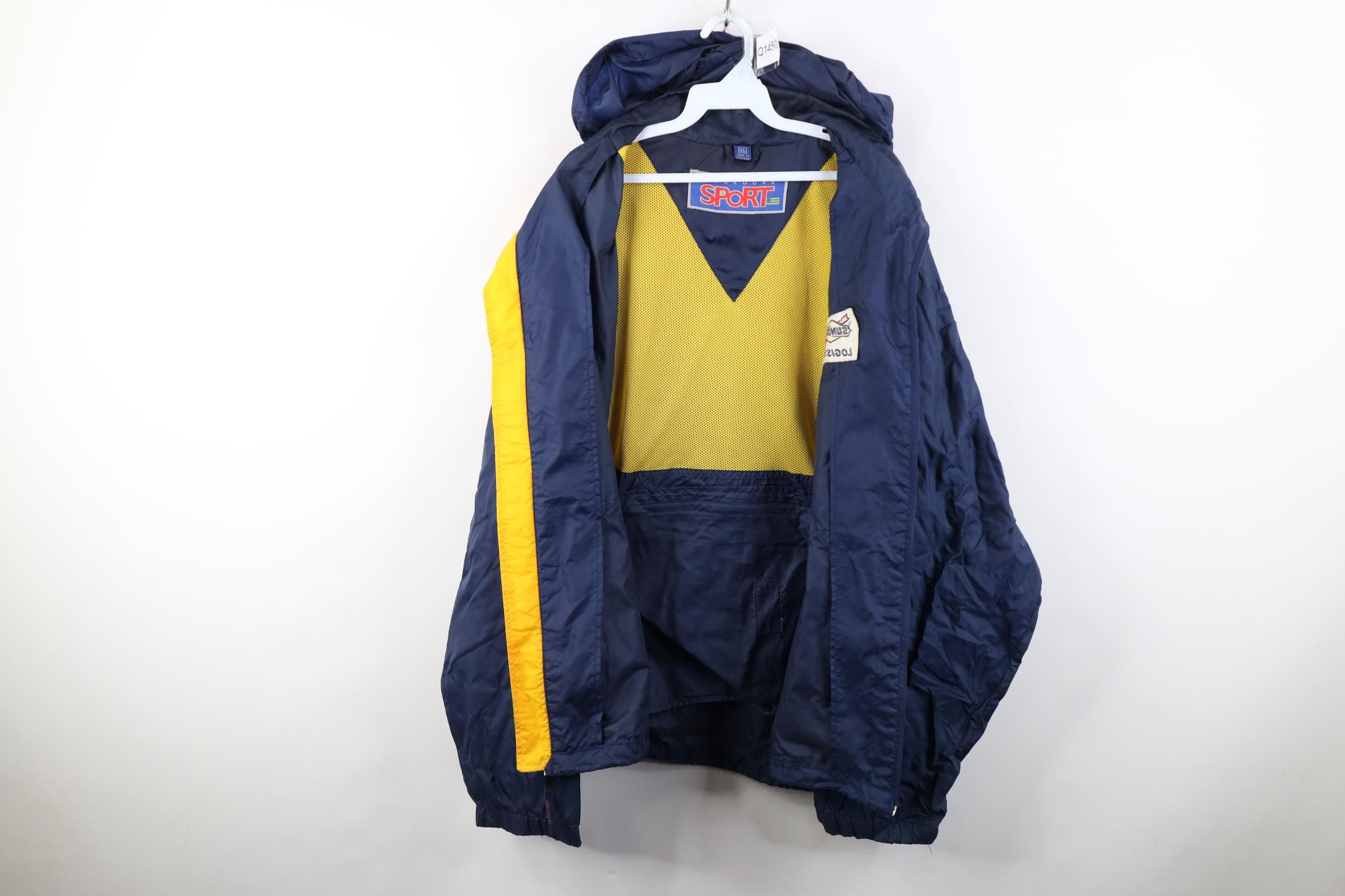 Vintage Vintage 90s Sunoco Gas Full Zip Hooded Windbreaker Jacket Size US XL / EU 56 / 4 - 11 Thumbnail