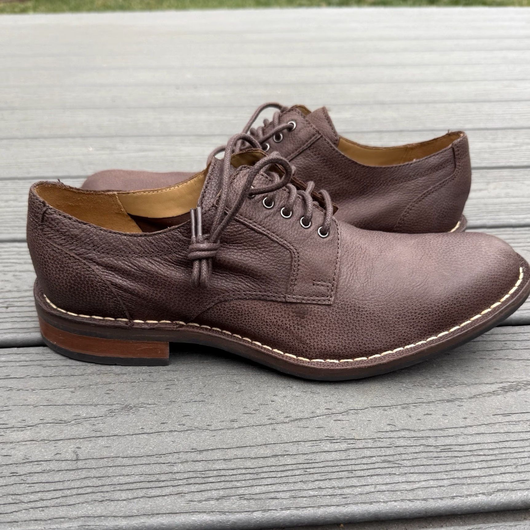 Cole Haan Cole Haan Men's Centre ST Leather Oxfords Brown Size 8.5 Dress Oxford Mens Brown Leather Upper Shoe Size 8.5 Size US 9 / EU 42 - 3 Thumbnail