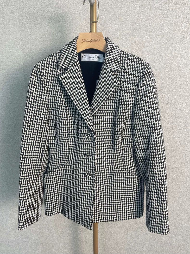 Dior Houndstooth Blazer Jacket 36