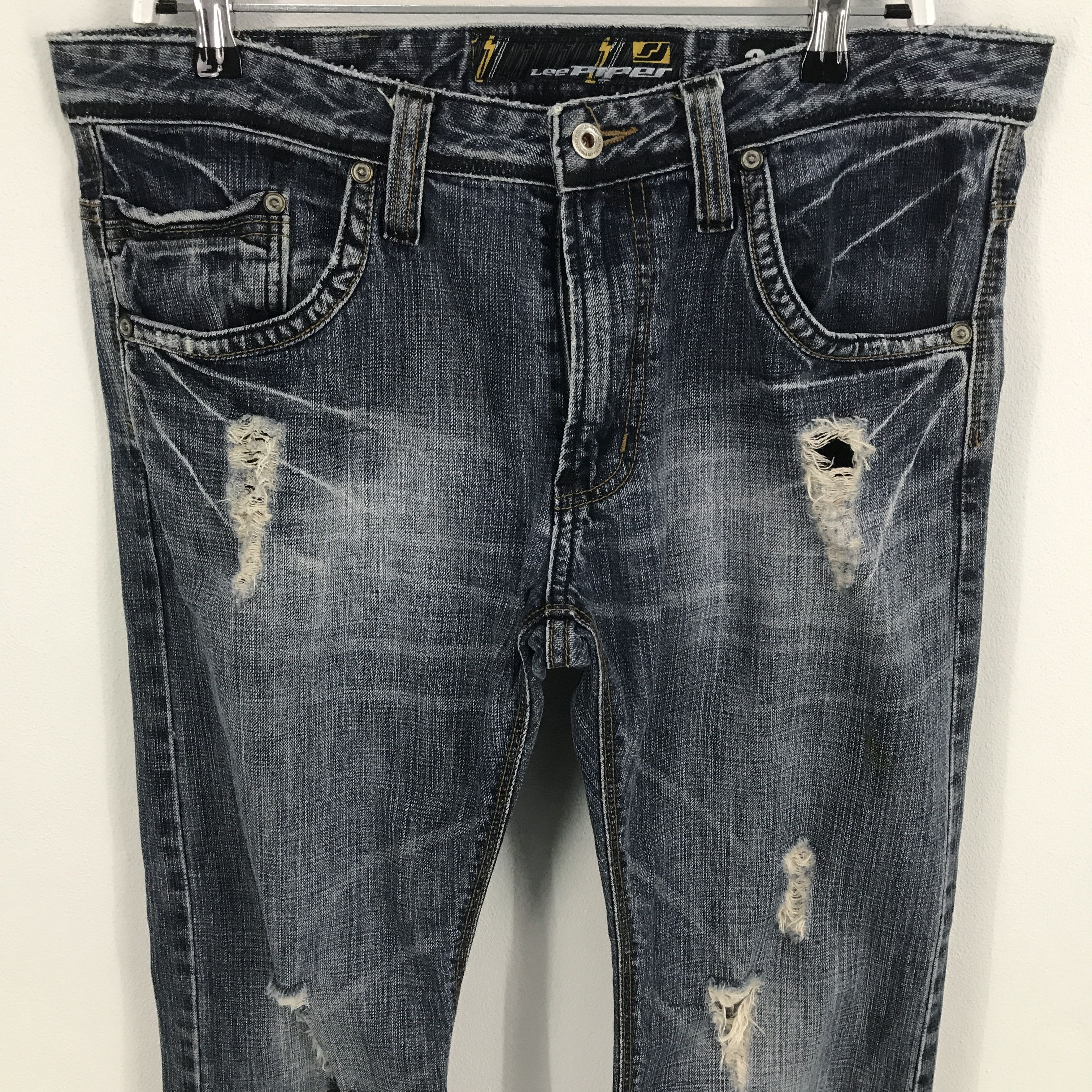 Lee Rare Lee piper distressed denim jeans pants Size US 34 / EU 50 - 2 Thumbnail