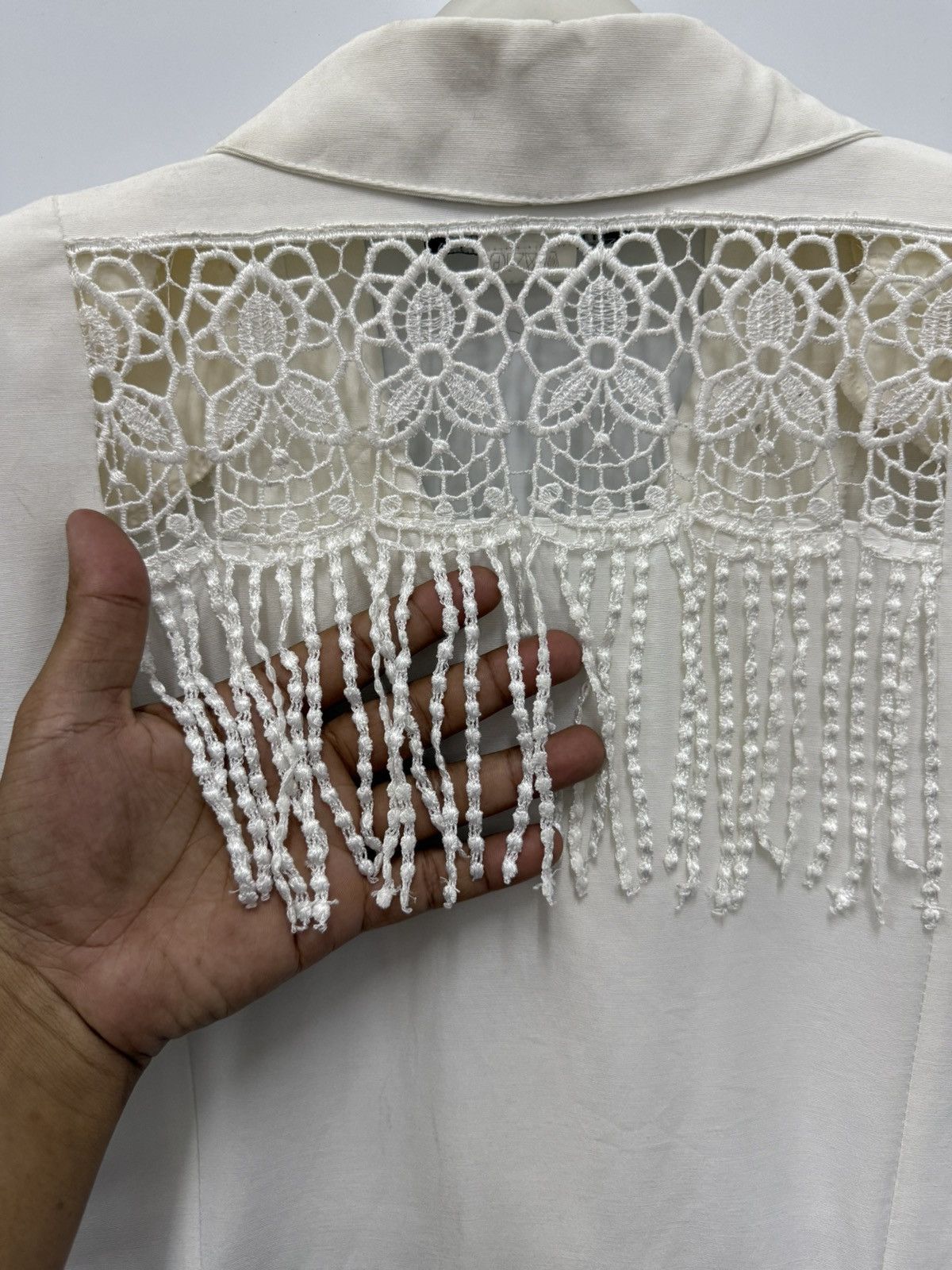 Sandro 🔥 Vintage 80s SANDRO Paris Croped Mesh Blouse Jacket Size S / US 4 / IT 40 - 11 Thumbnail