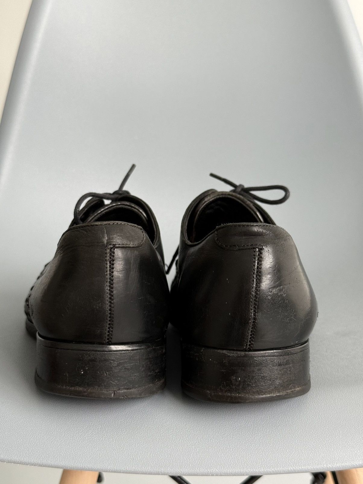 Dolce & Gabbana Dolce & Gabbana Intrecciato Woven Leather Derby Shoes Black Size US 10 / EU 43 - 12 Thumbnail