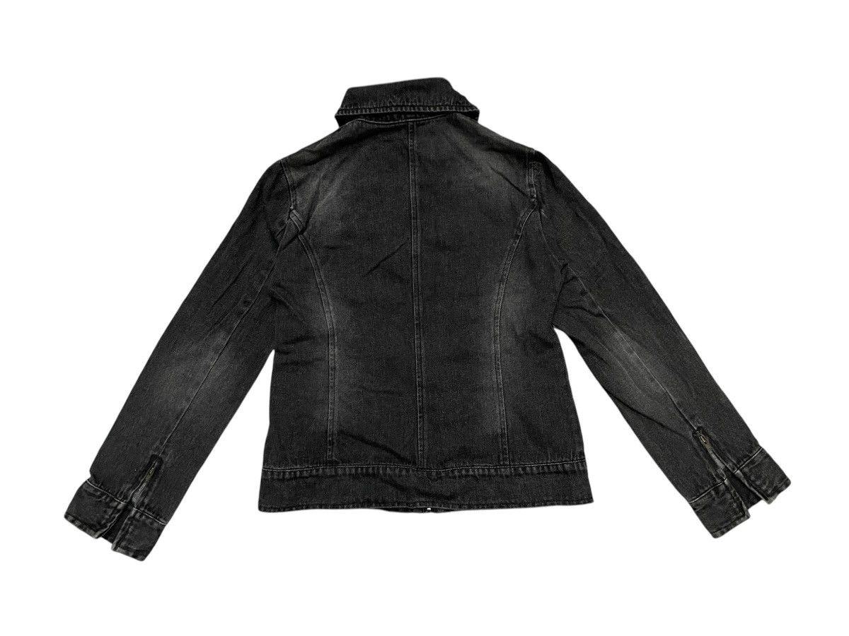 Japanese Brand × Vintage 2000s DIOR INSPIRED DENIM BIKER JACKET ALL BLACK Size S / US 4 / IT 40 - 2 Thumbnail