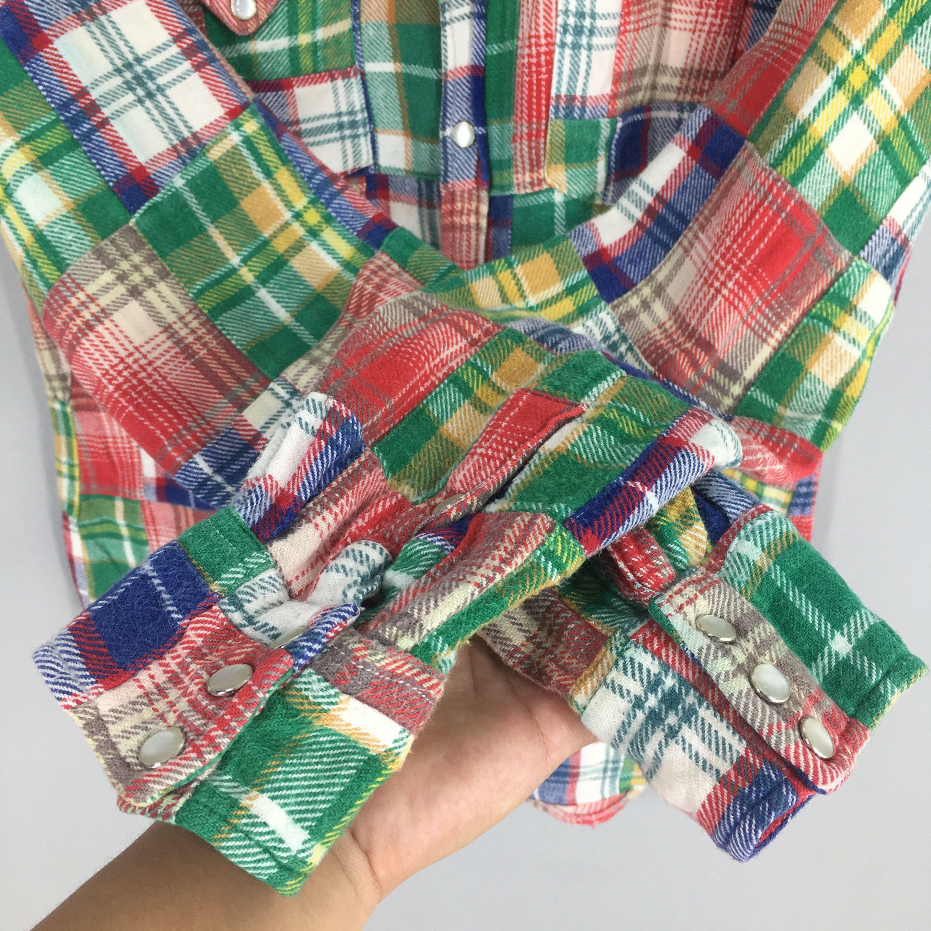 Flannel × Vintage Vintage Patchwork Tartan Flannel Shirt Medium Size US M / EU 48-50 / 2 - 5 Thumbnail