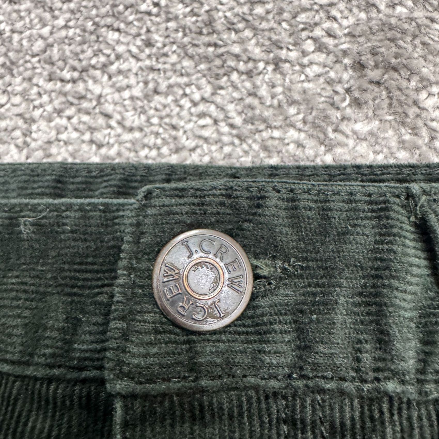 Vintage J.Crew Toothpick Skinny Stretch Corduroy Pants Womens 29 Dark Green High Rise Size 28" / US 6 / IT 42 - 3 Thumbnail