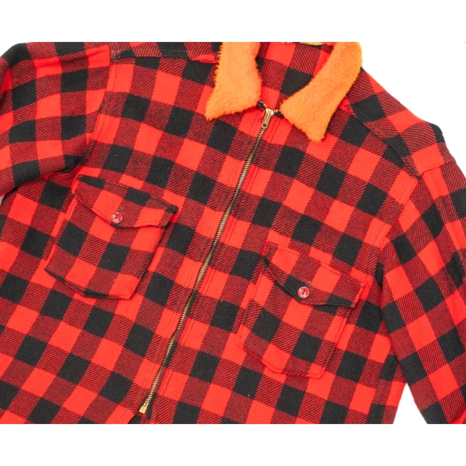 Vintage VINTAGE Woolrich Mackinaw Cruiser Plaid Wool Fur Collar Shacket 50s Red Wool Vintage Men L Jacket Size US L / EU 52-54 / 3 - 2 Thumbnail