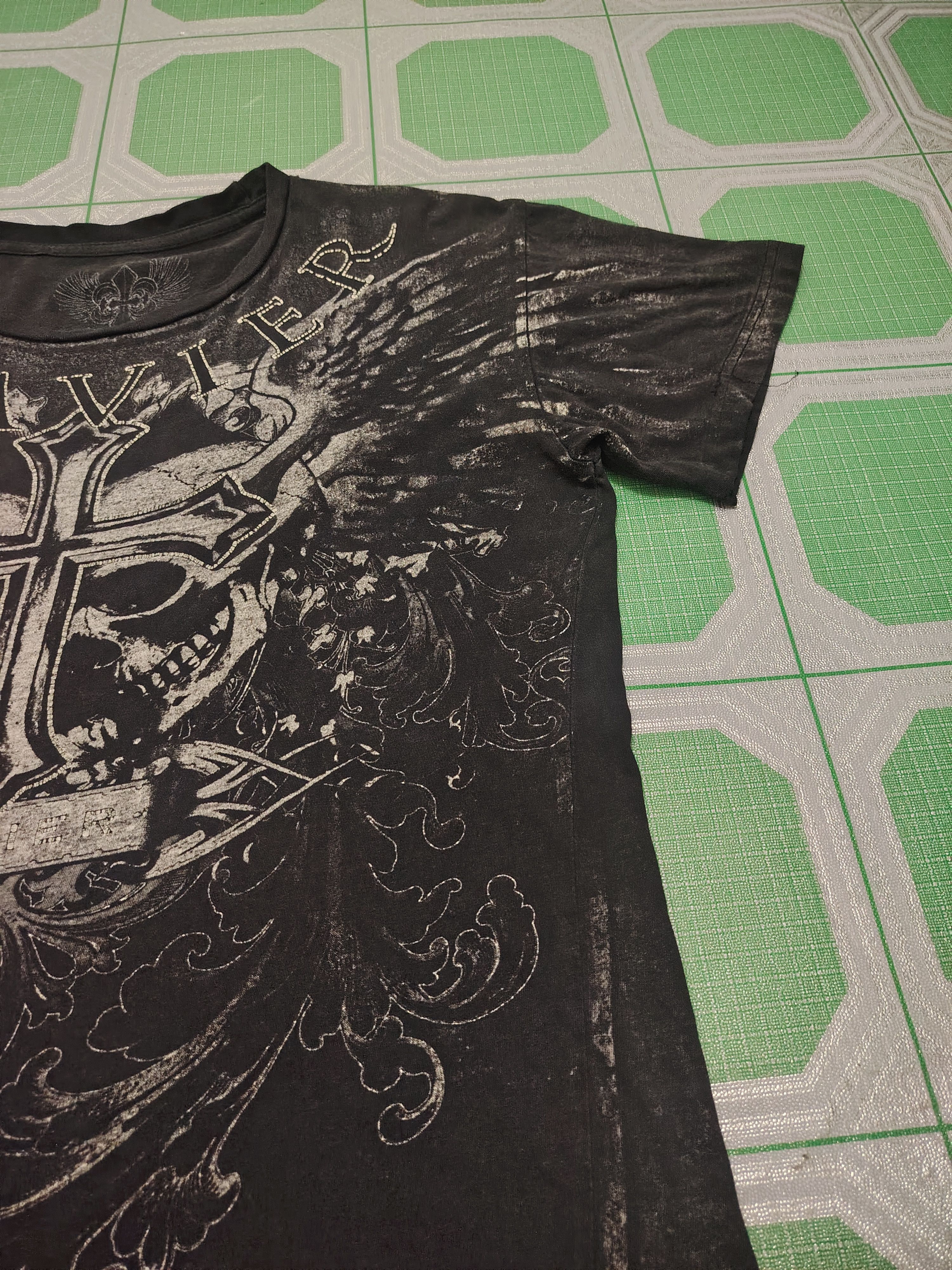 Affliction Vtg Distressed Thrashed Cross Skull Xzavier tee Size US L / EU 52-54 / 3 - 4 Thumbnail