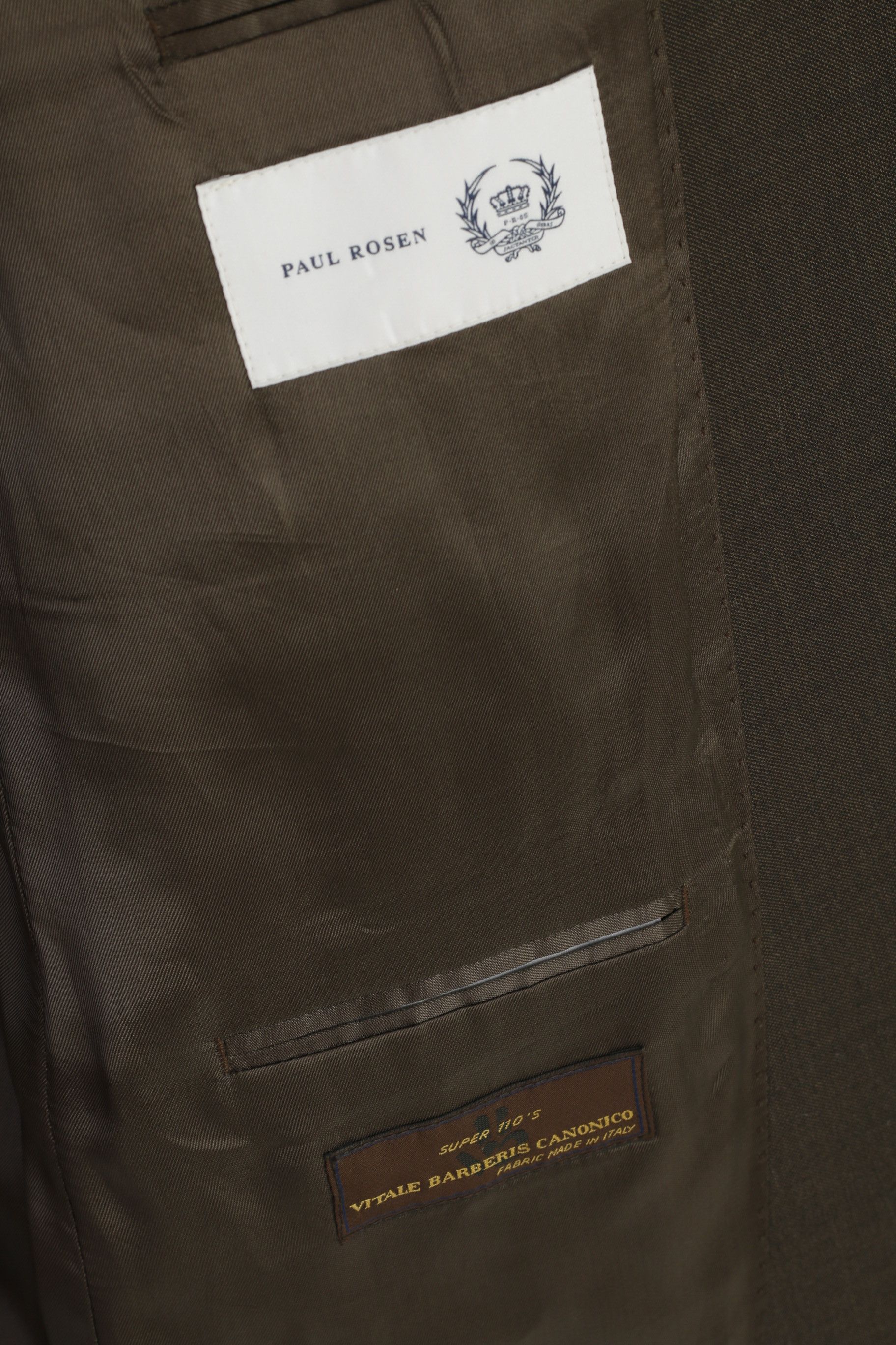 Vintage Paul Rosen Men 54 44 Blazer Brown Grey Wool 9695 Size 44R - 4 Thumbnail