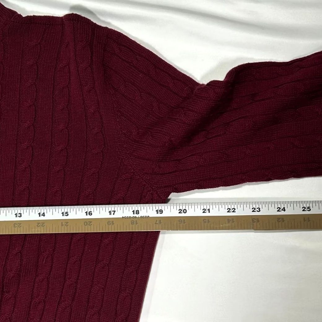 Jil Sander Jil Sander Pure New Wool Cable Knit Sweater Pullover Womens Red M Size M / US 6-8 / IT 42-44 - 8 Thumbnail