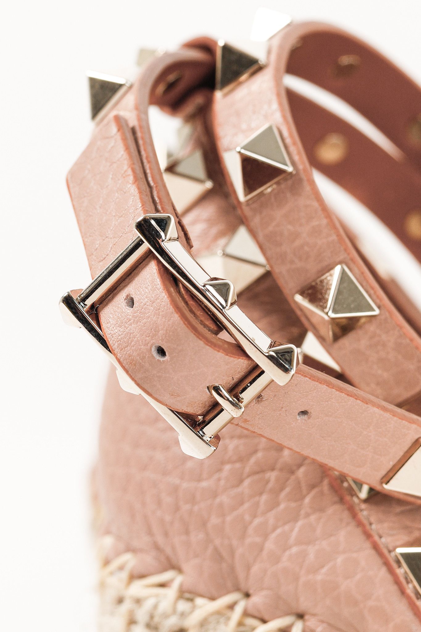 Valentino Valentino Garavani Rockstud Wedge Leather Espadrille Size US 7.5 / IT 37.5 - 9 Thumbnail