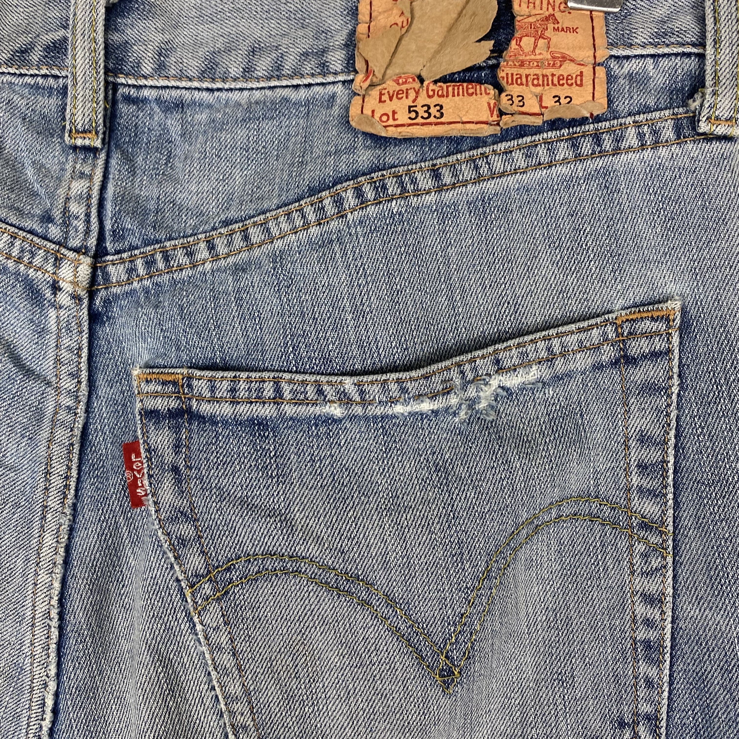 Levi's 💥VTG LEVIS 533 DESTROYED DENIM JEANS Size US 33 - 10 Thumbnail