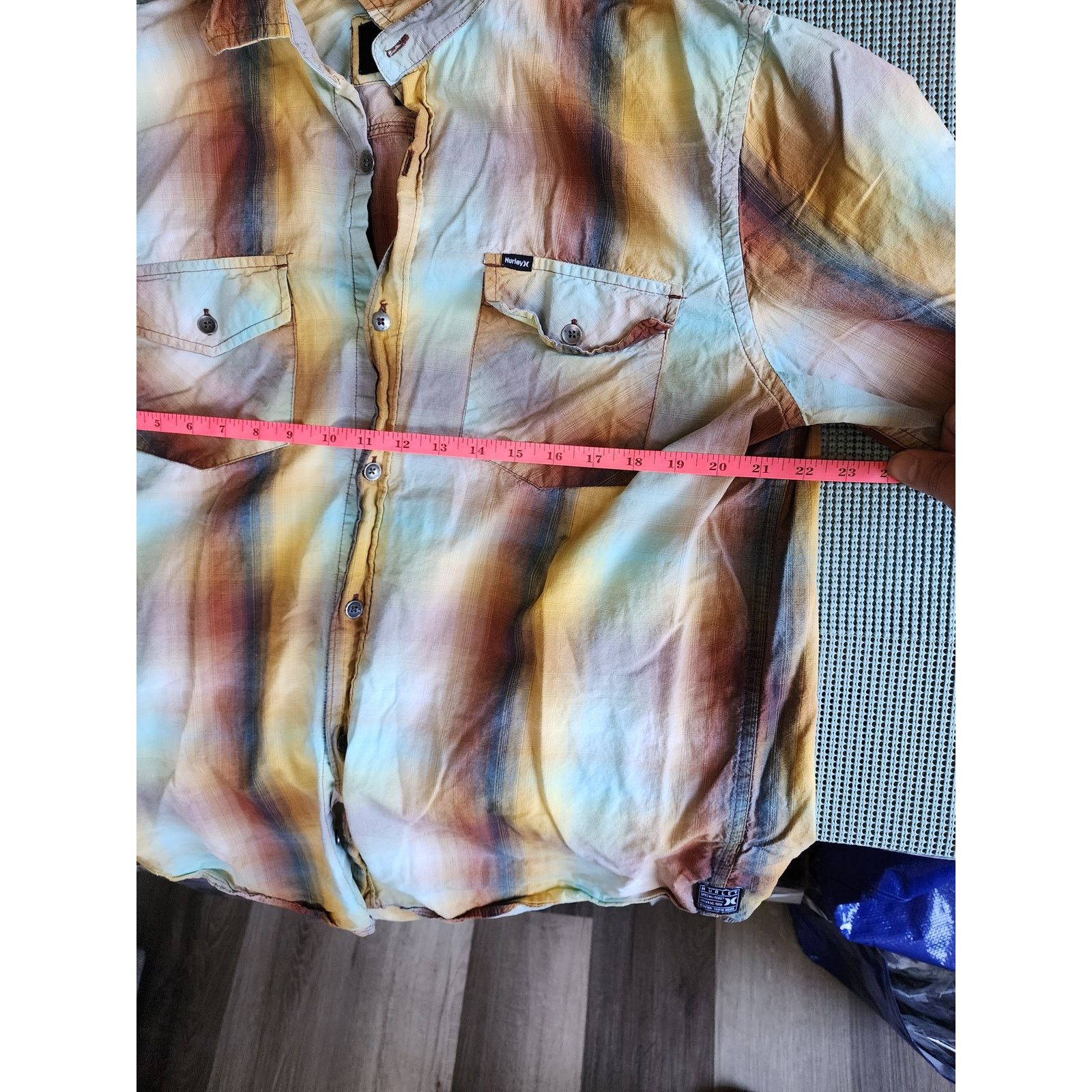 Hurley Hurley Men's XL Madras Plaid Long Sleeve Shirt Size US XL / EU 56 / 4 - 6 Thumbnail