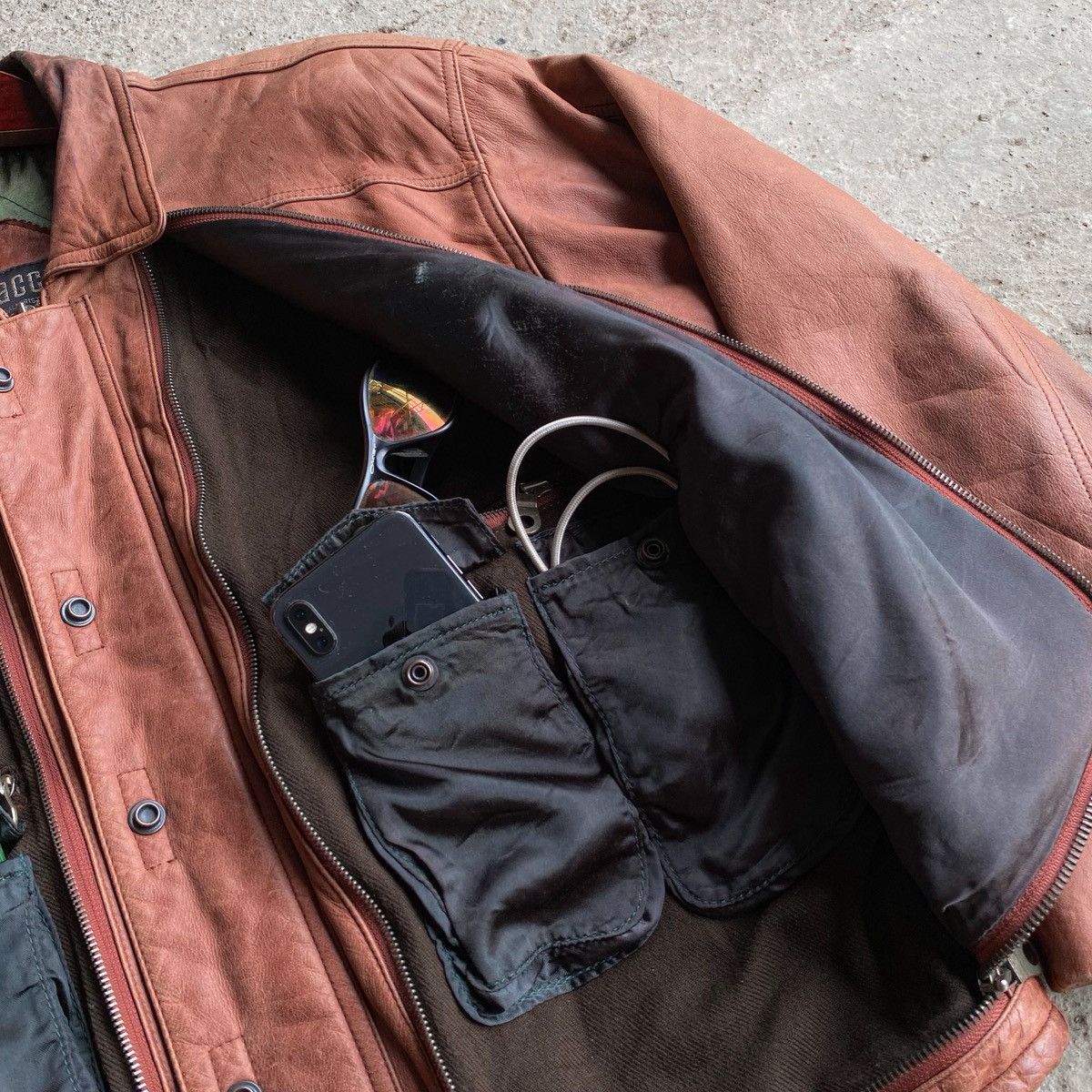 Genuine Leather Vtg 90's Gacca Tactical Pocket Leather Mens Jacket Size US M / EU 48-50 / 2 - 3 Thumbnail