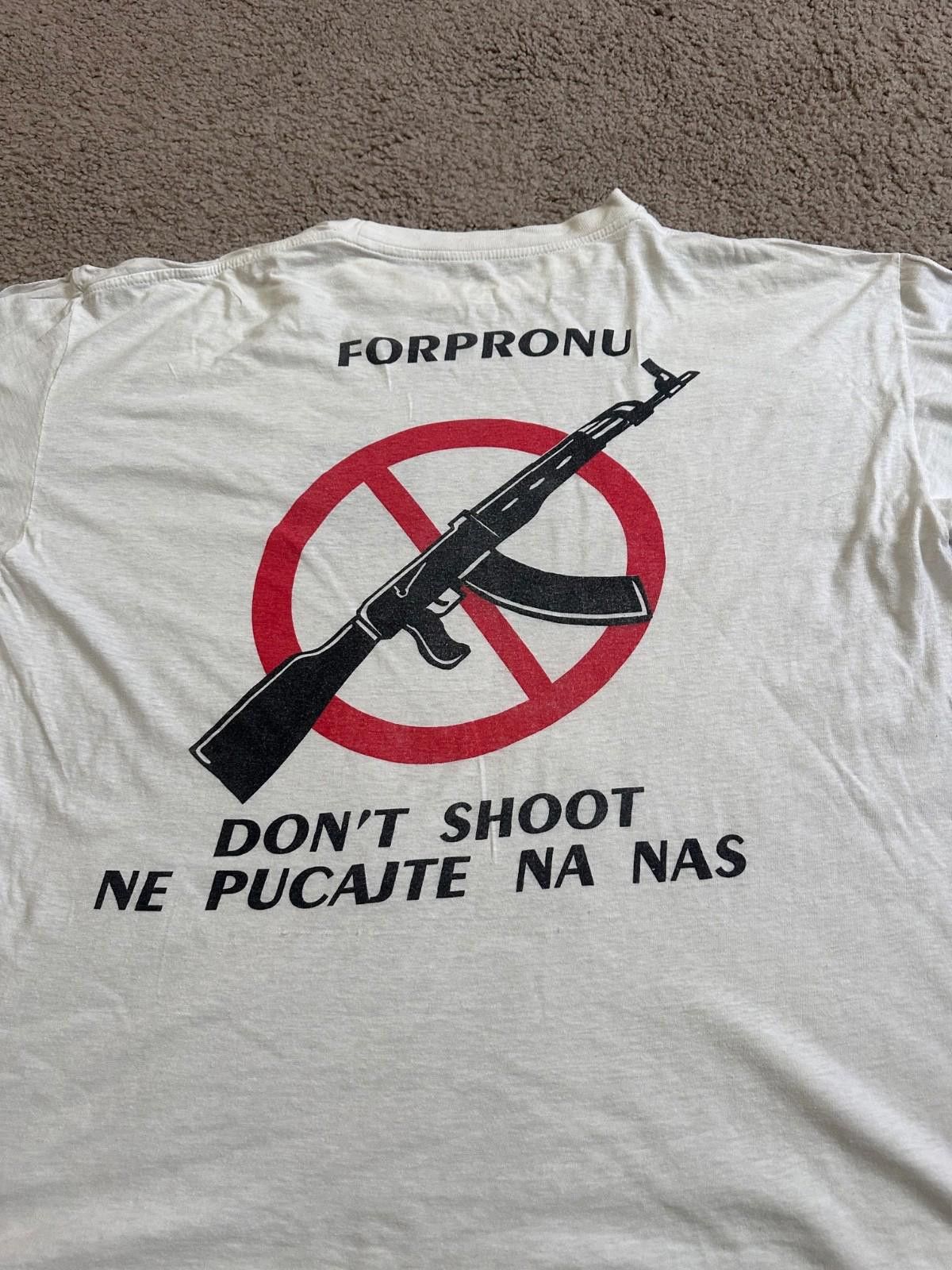 Fruit Of The Loom 1990s UNPROFOR Bosnia Conflict T-shirt UB Protection Force Size US L / EU 52-54 / 3 - 3 Thumbnail
