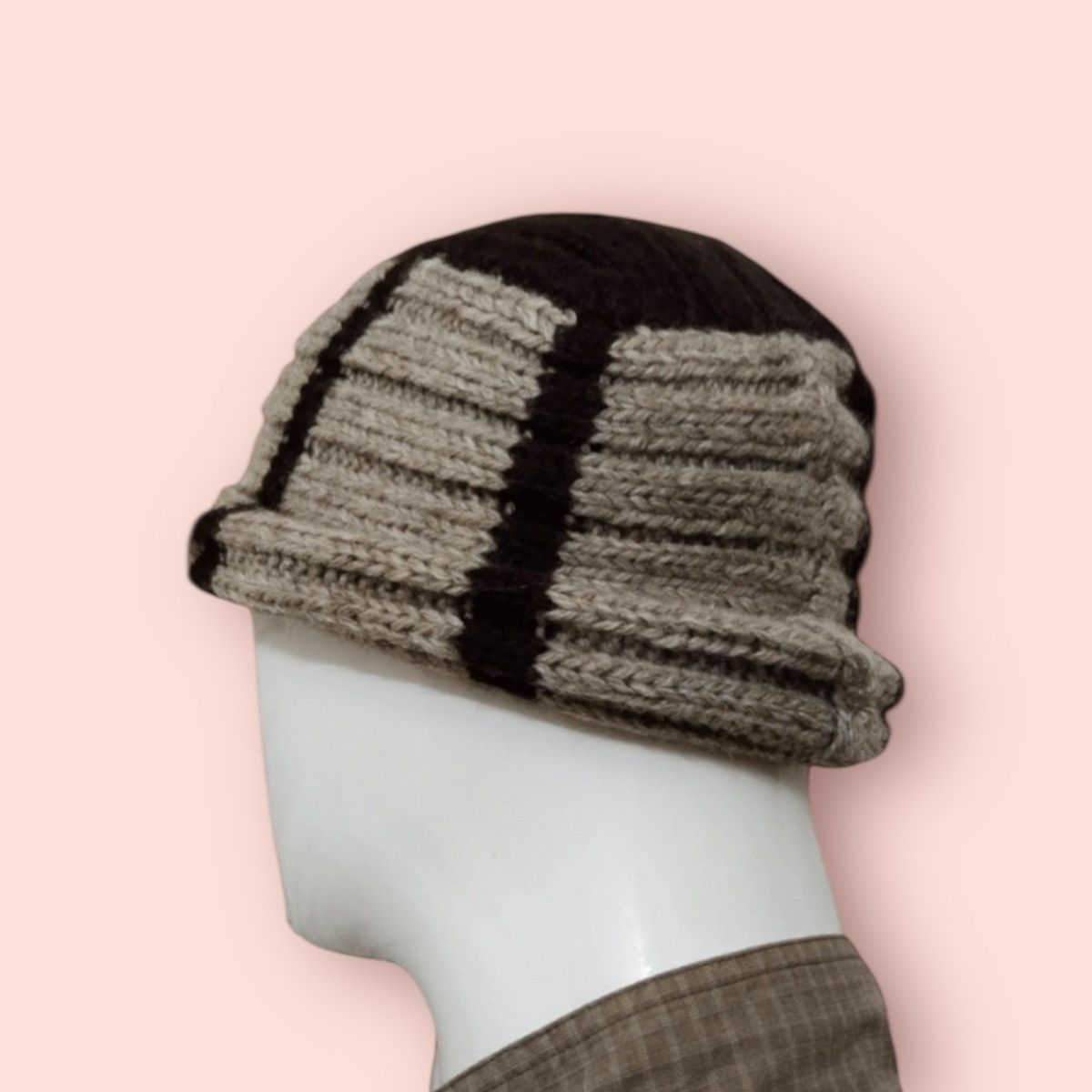 Japanese Brand VERSATILE ROLLED KNITTED WOOL BEANIE HAT Size ONE SIZE - 15 Thumbnail