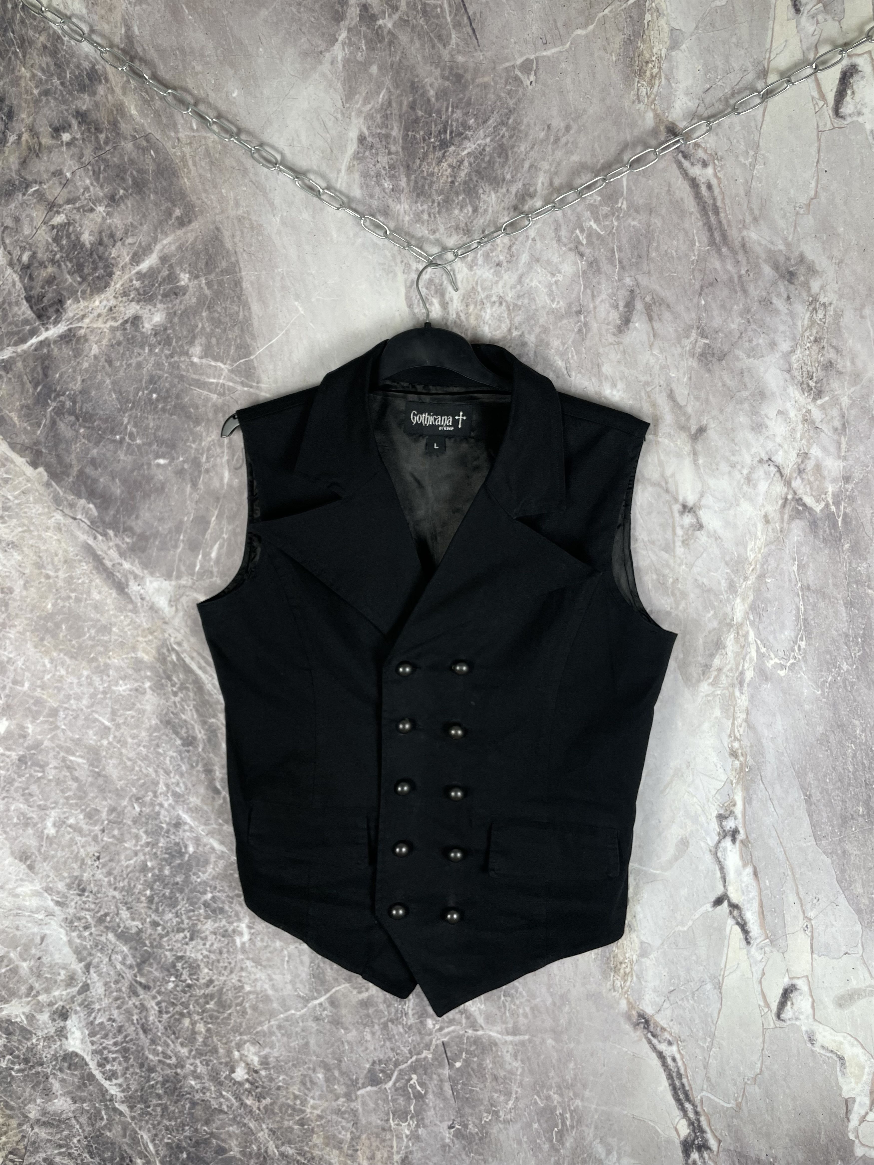 Japanese Brand Vintage Gothicana Faded Punk Sleeveless Top Designer Vest Size US L / EU 52-54 / 3 - 2 Thumbnail
