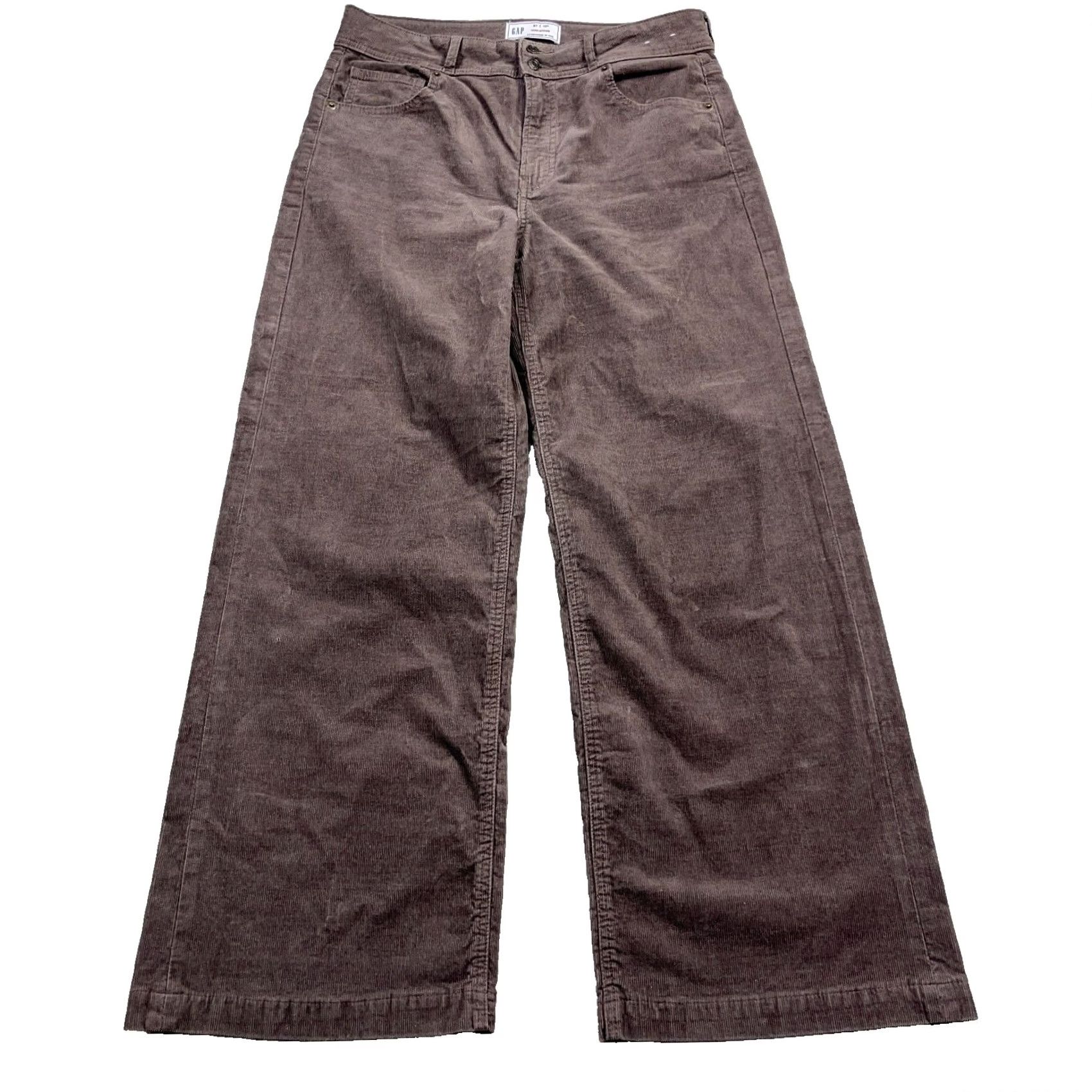 Gap Gap High Stride Jeans Women 31 12 Brown Corduroy Wide-Leg High Rise Pants Baggy Jeans 80s 90s Retro Modern Mens Womens Girls Boys Size 34" / US 12 / IT 48 - 2 Thumbnail