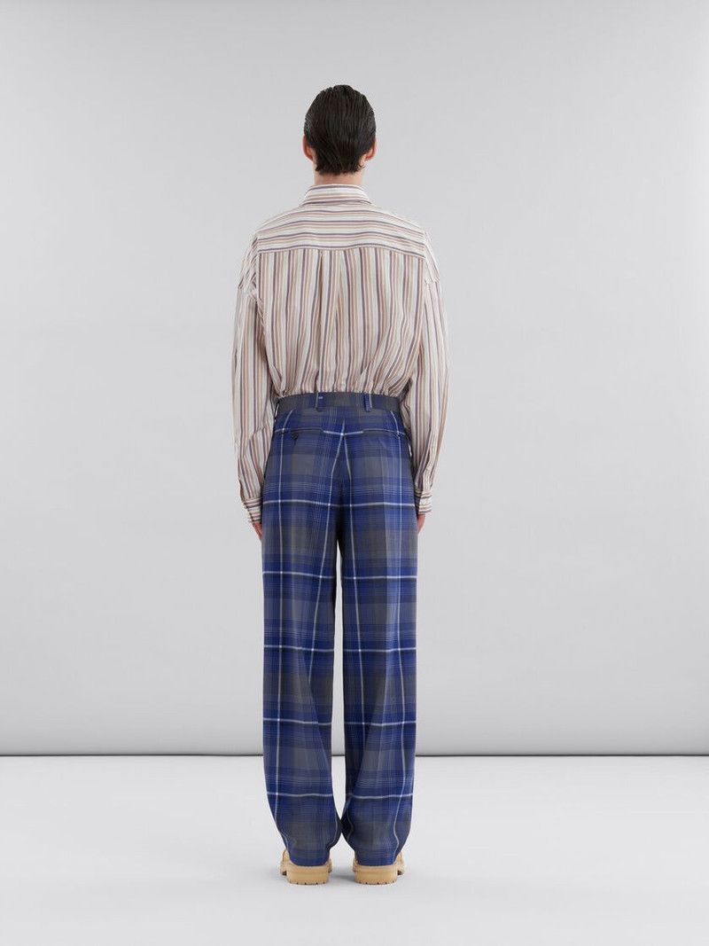 Marni o1w1db11025 Wool Pleated Trousers in Blue Size US 34 / EU 50 - 3 Thumbnail