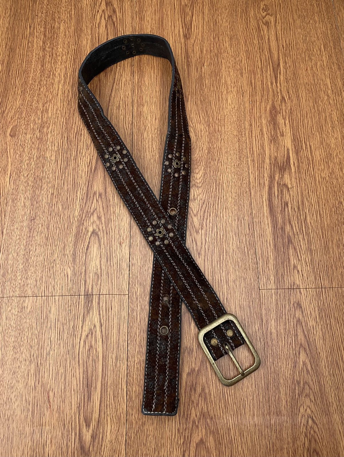 If Six Was Nine × Japanese Brand × KMRii Studded flower suede belt Size ONE SIZE - 1 Thumbnail