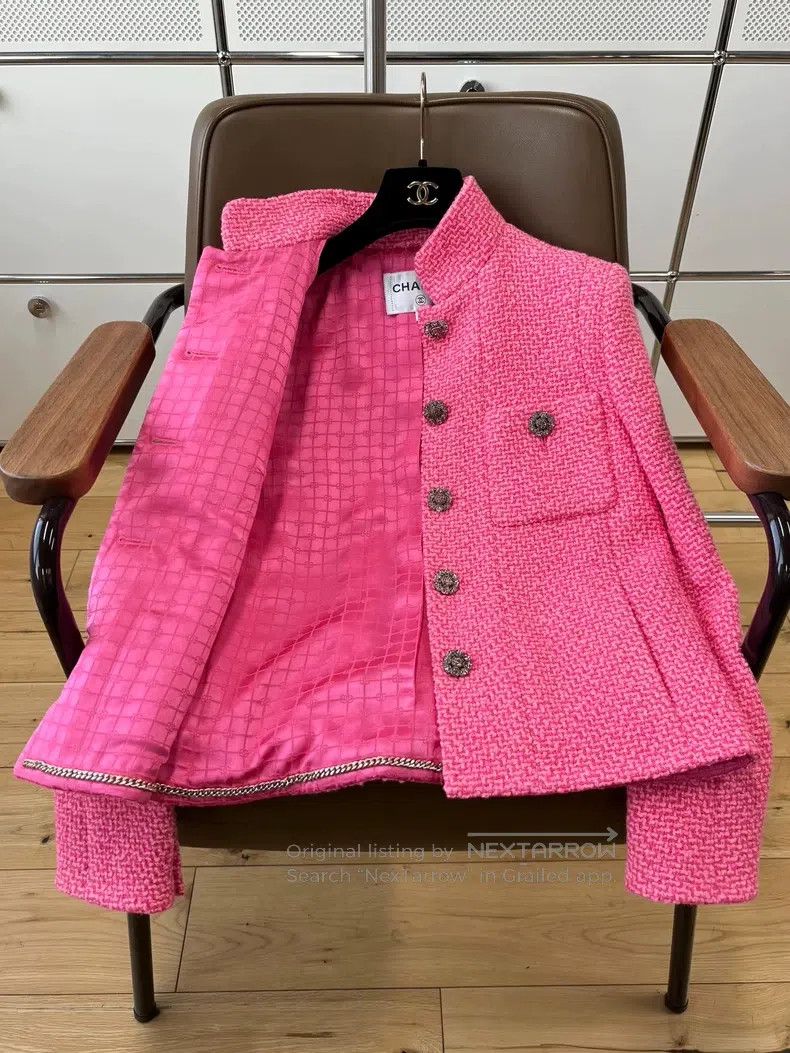 Chanel Chanel 22k pink tweed single-breasted four-pocket stand-up Size XS / US 0-2 / IT 36-38 - 5 Thumbnail