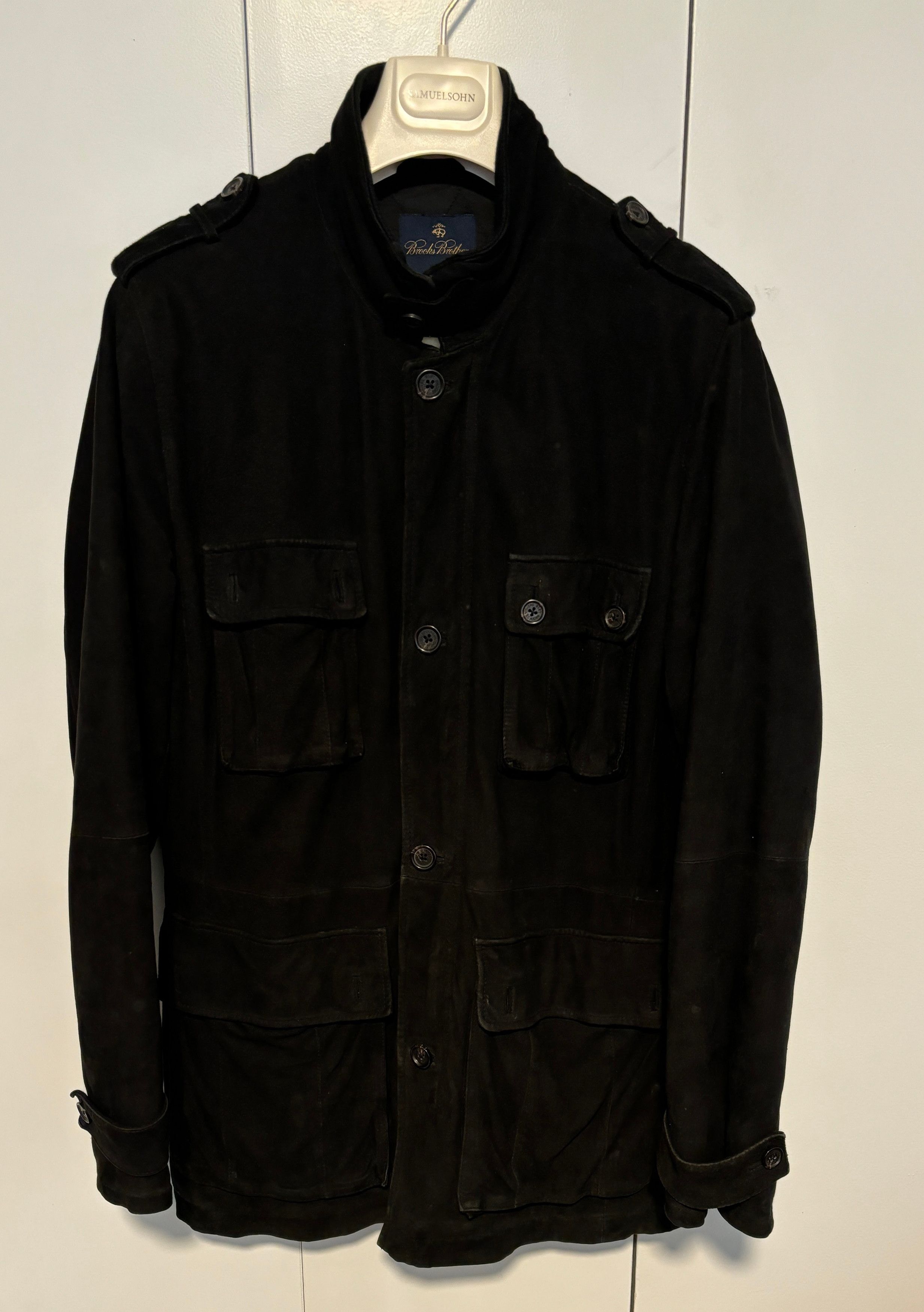 Brooks Brothers $950 Black Suede Field Jacket Size US M / EU 48-50 / 2 - 1 Thumbnail