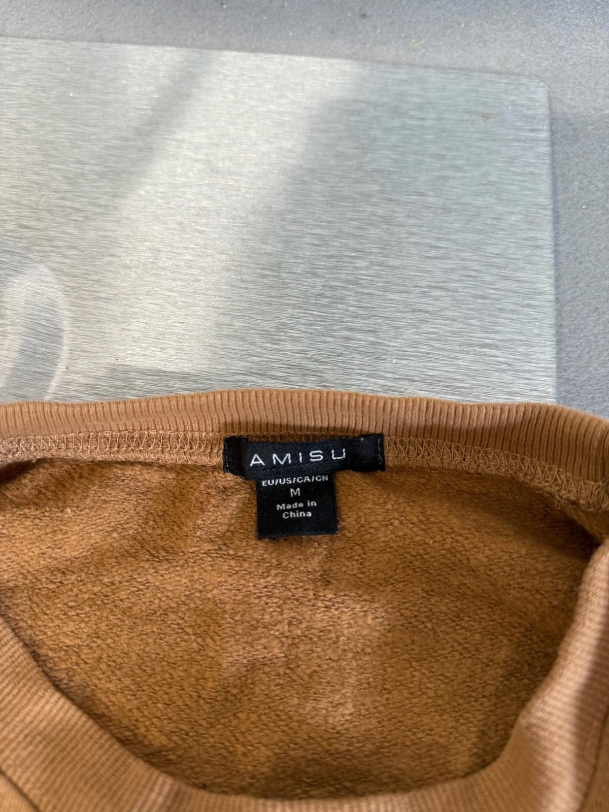 Designer Amisu Brown Another Adventure Long Sleeve Sweatshirt Size M Size US M / EU 48-50 / 2 - 6 Thumbnail