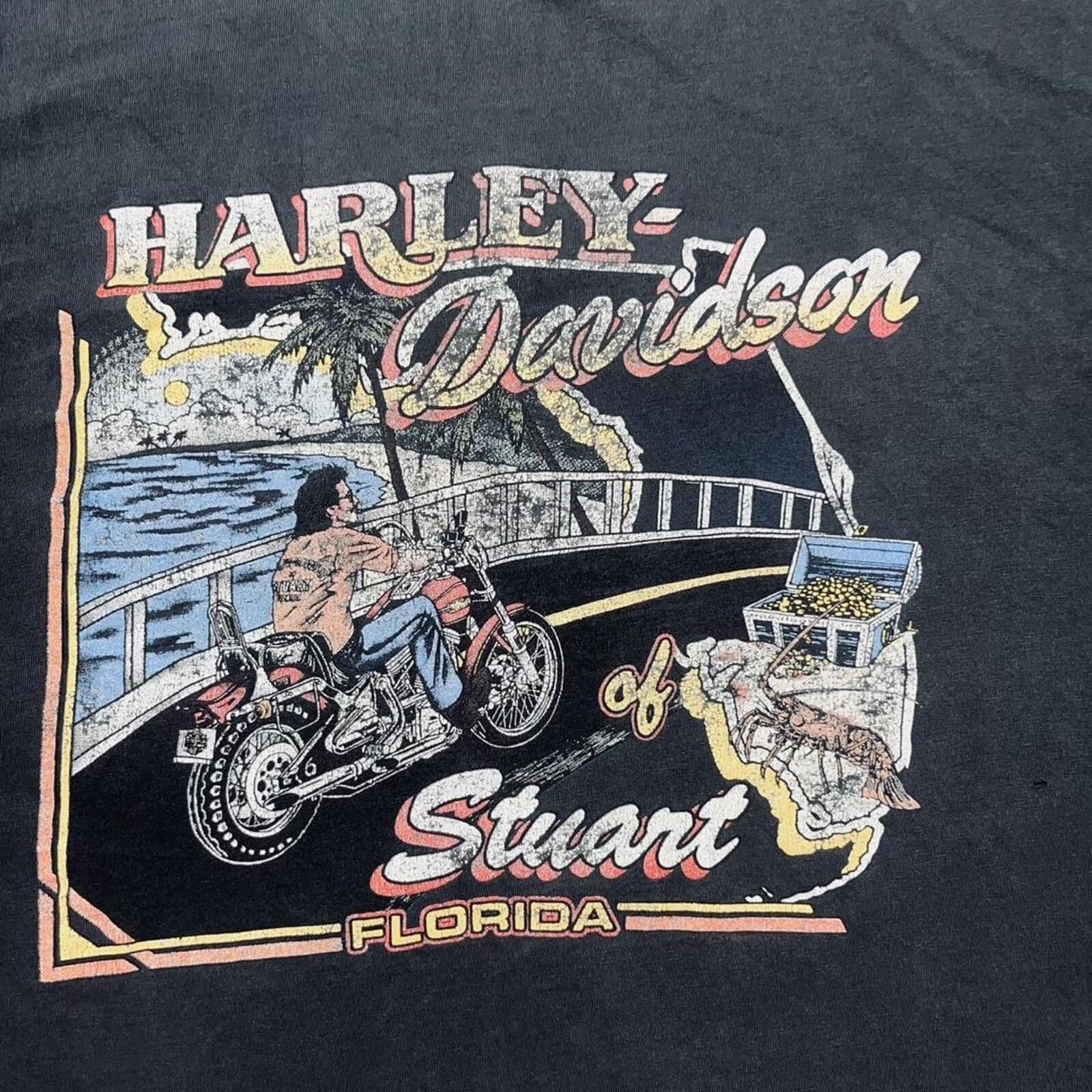 Harley Davidson VTG Harley Davidson Stuart Florida Treasure Biker Tee 3XL Size US XXL / EU 58 / 5 - 5 Thumbnail