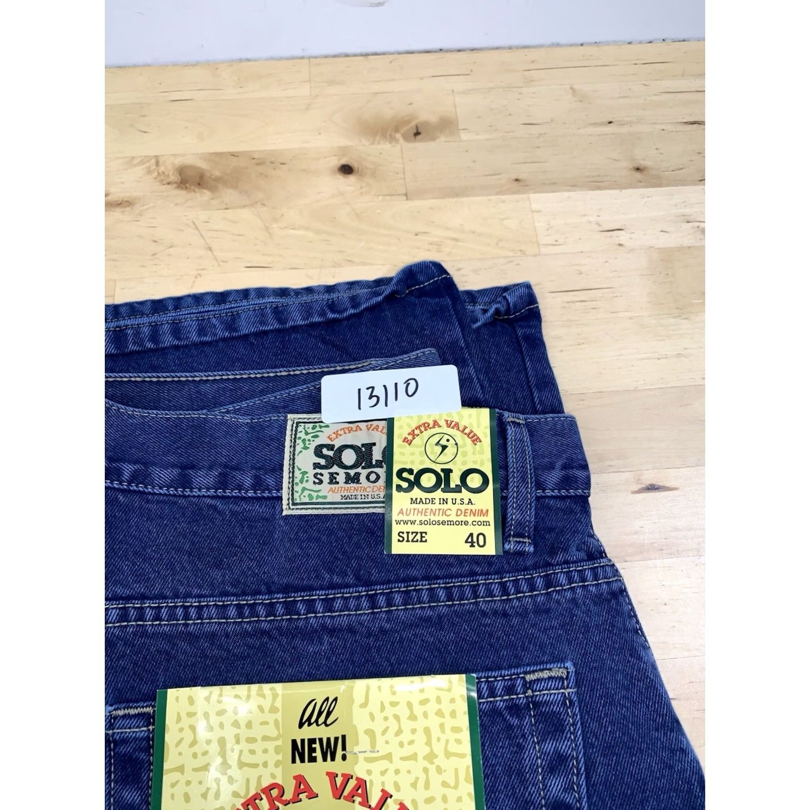 Vintage VINTAGE Solo Denim Jeans Men 40 Blue Loose Baggy USA 90s 13110 jeans 90s Hip Hop Mens Blue Denim USA 40 Regular Size US 40 / EU 56 - 3 Thumbnail