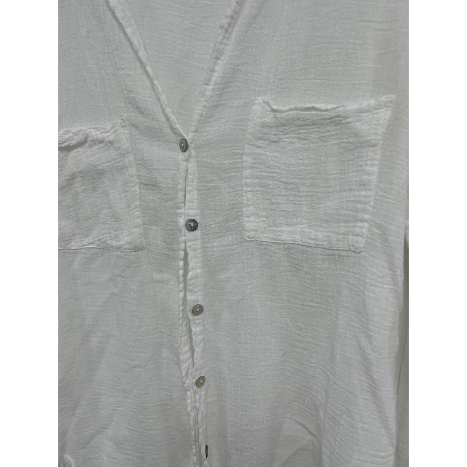 Velvet Velvet Woman Top Button gauze Cotton Blend Lond A001641 Size M / US 6-8 / IT 42-44 - 3 Thumbnail