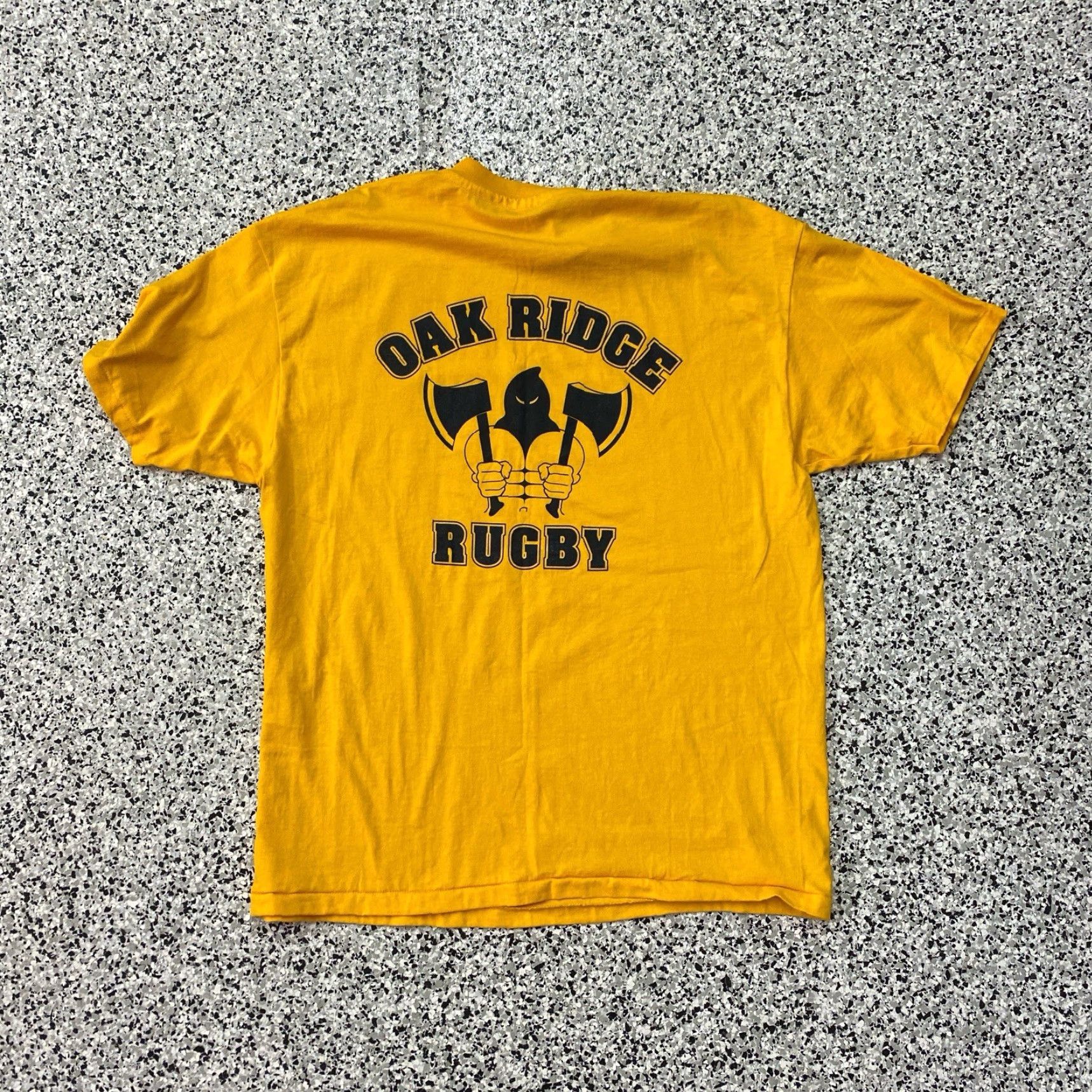 Hanes VINTAGE Hanes Rugby T Shirt Mens Large Yellow MADE IN USA Short Sleeve Graphic Tee Size US L / EU 52-54 / 3 - 4 Thumbnail