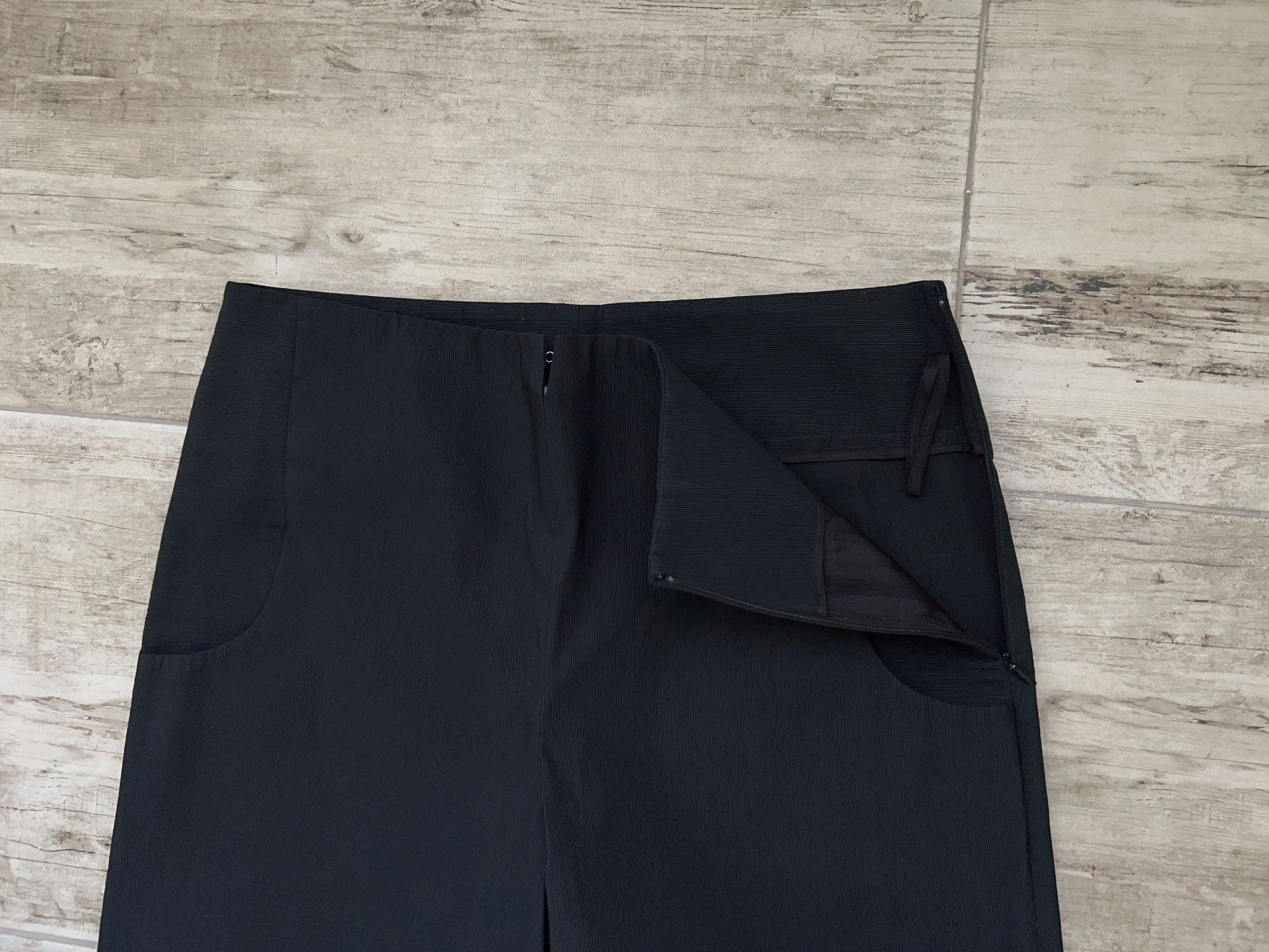 Chanel × Designer Womens 2009 Ribbed Wide Leg Palazzo Pants Trousers Black Size 28" / US 6 / IT 42 - 11 Thumbnail