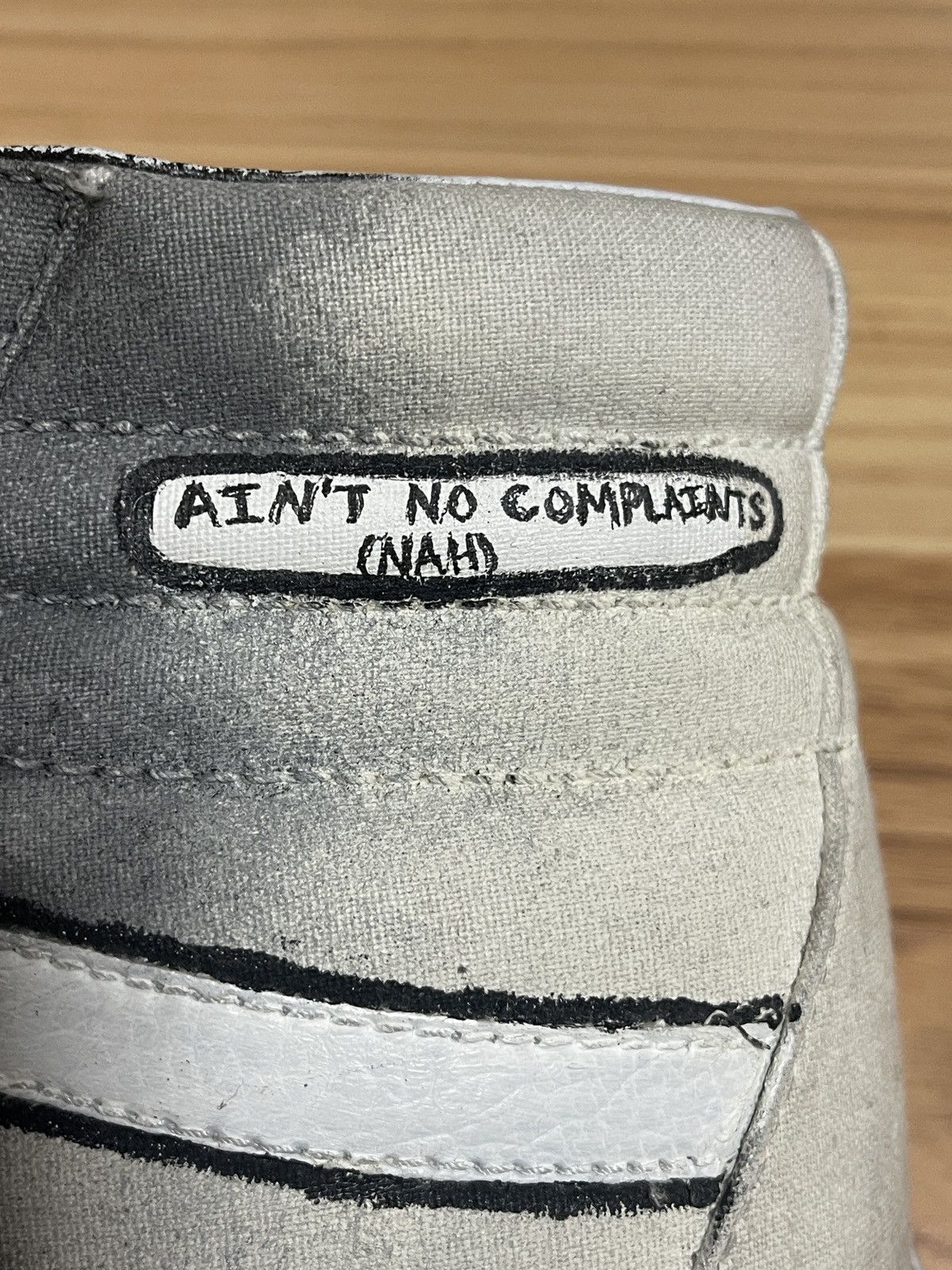 I Ain't Dead Yet × Vans Malik Morillo Custom 1/1 Vans Sk8 Hi Rap Lyrics Sneakers Size US 10.5 / EU 43-44 - 6 Thumbnail