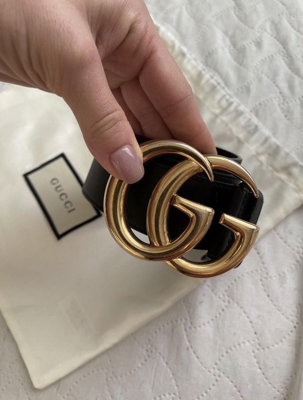 Gucci GUCCI Marmont GG Buckle Leather Belt Nettspend Demna Logo 30 Size 30 - 4 Thumbnail