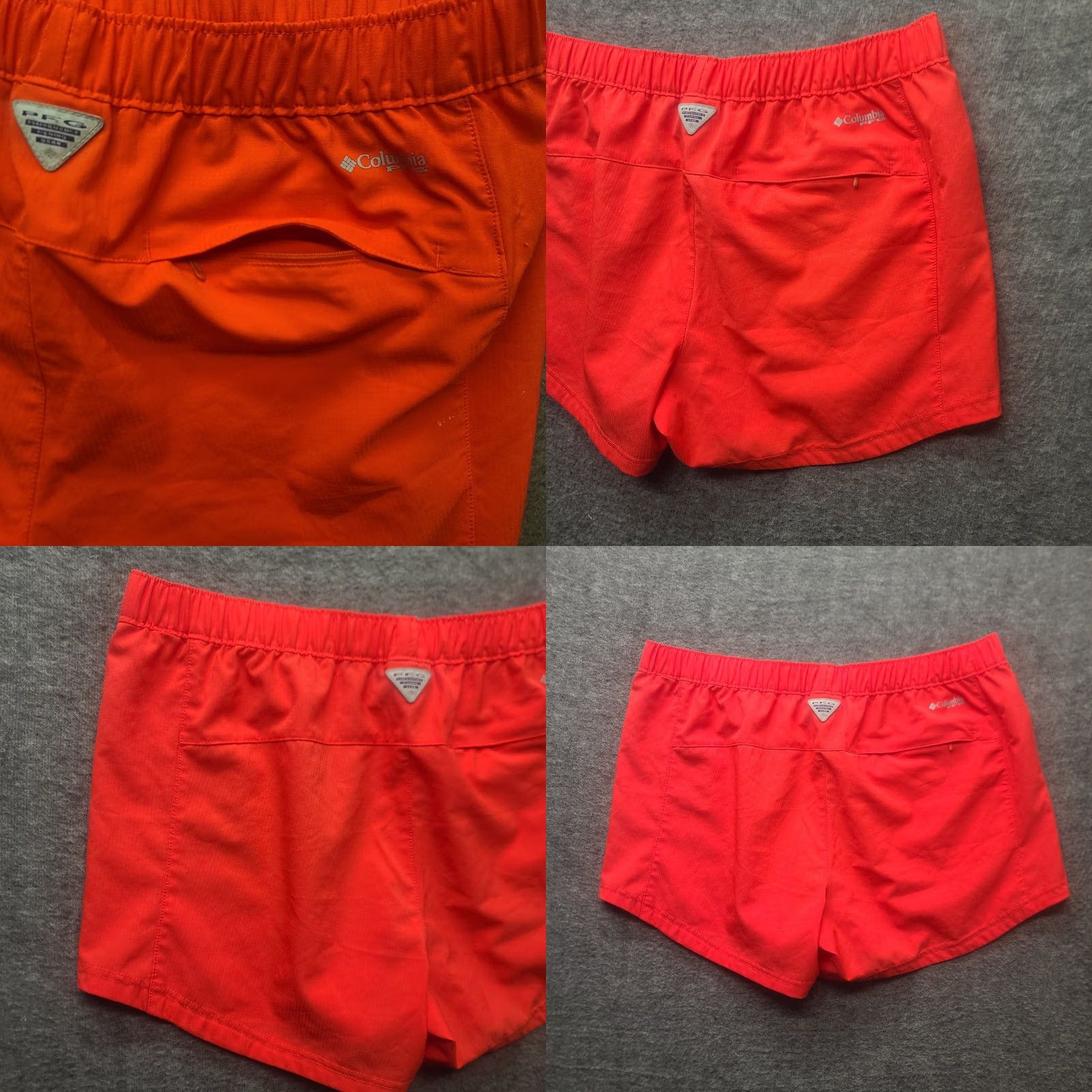 Vintage Columbia PFG Shorts Womens L Regular 4" Inseam Red Lightweight Outdoor Fishing Hiking Walking Knit Logo Pocket/Chino Style Size 36" / US 14 / IT 50 - 8 Thumbnail