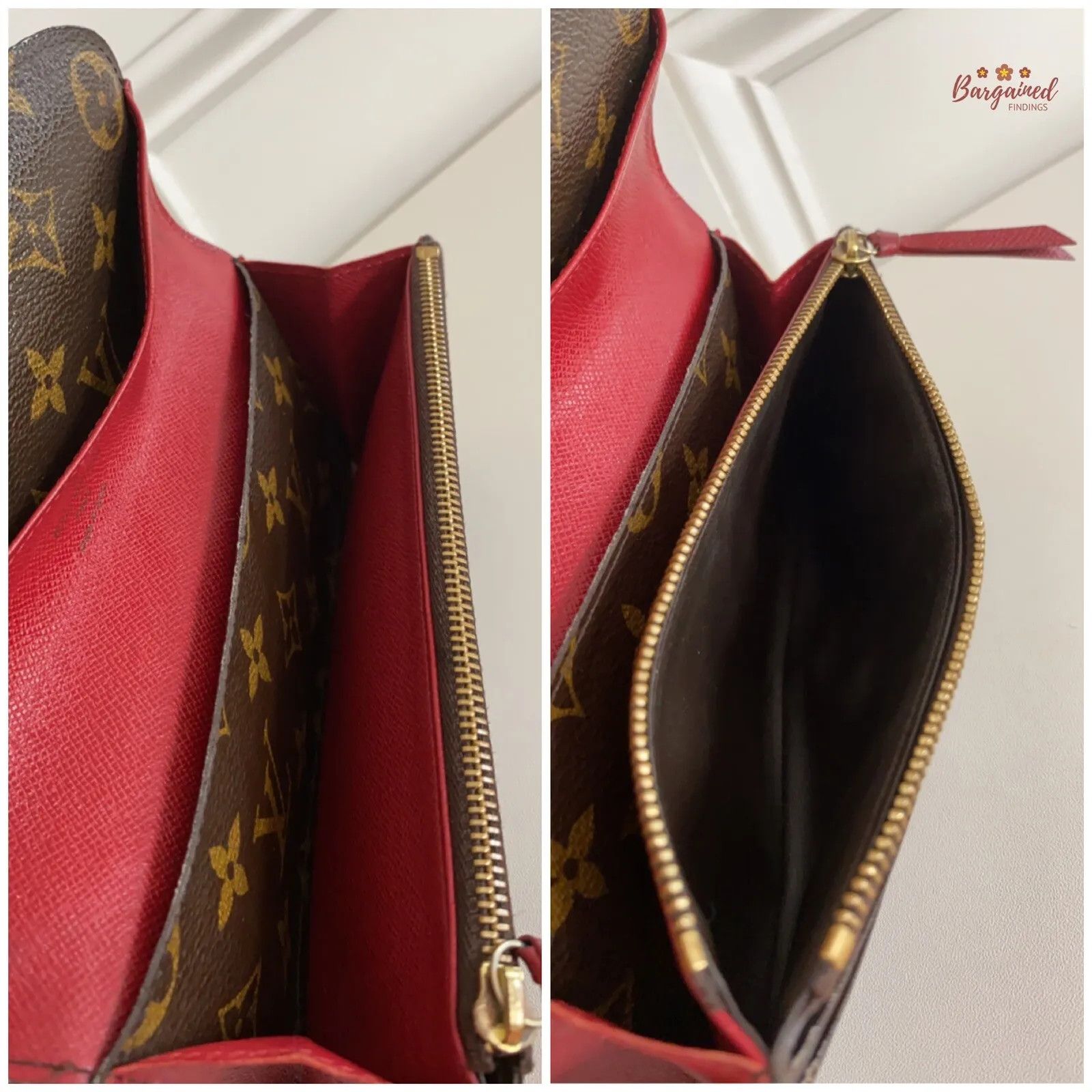 Louis Vuitton Louis Vuitton Monogram Canvas Leather Red Emilie Long Wallet Size ONE SIZE - 8 Thumbnail