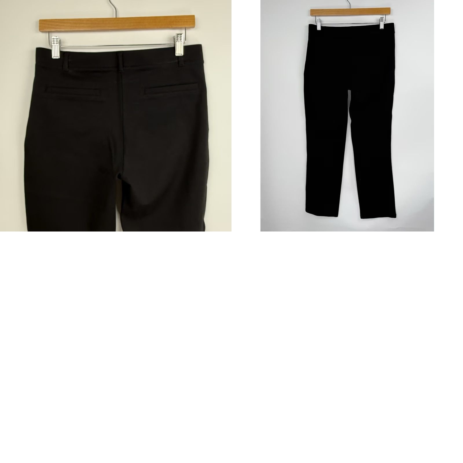 Quince Quince Womens Petite Black Ultra Stretch Ponte Pants Straight Leg NWT Size 32" / US 10 / IT 46 - 8 Thumbnail