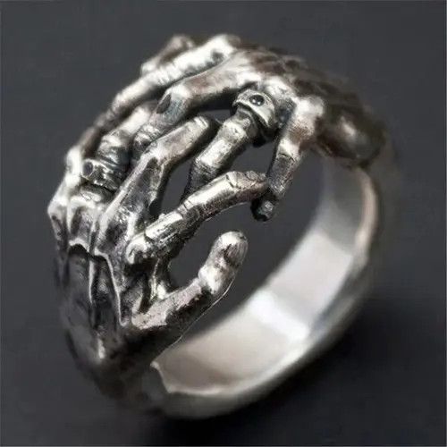 Other Vintage Punk Skull Hand Ring Size 7 8 9 10 Size ONE SIZE - 2 Thumbnail