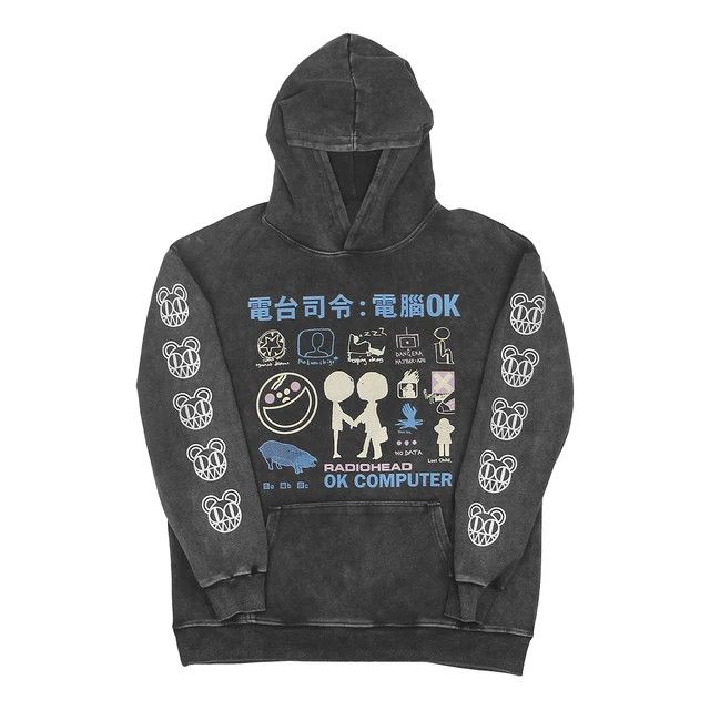 Japanese Brand Japanese Cartoon Radiohead Hoodie Washed Size US XL / EU 56 / 4 - 7 Thumbnail