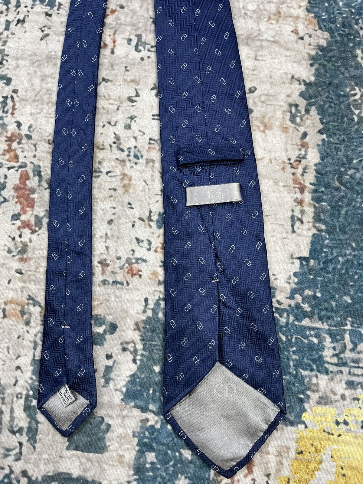 Dior Dior Fullprint Monogram Harringbone Silk Tie Size ONE SIZE - 6 Thumbnail