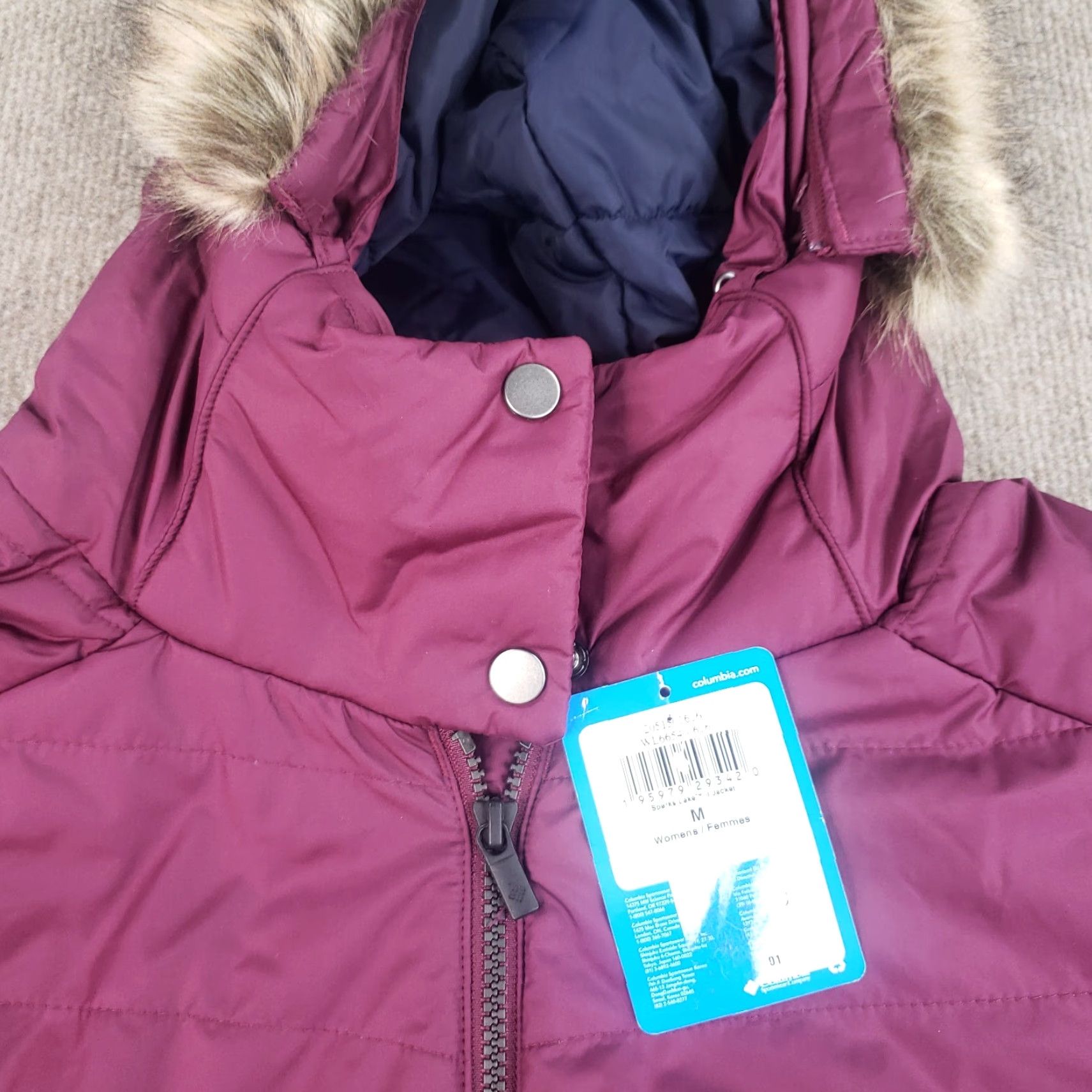 Vintage Columbia Jacket Women's M Purple Hooded Full Zip Pockets Winter Omni-Tech Size M / US 6-8 / IT 42-44 - 5 Thumbnail
