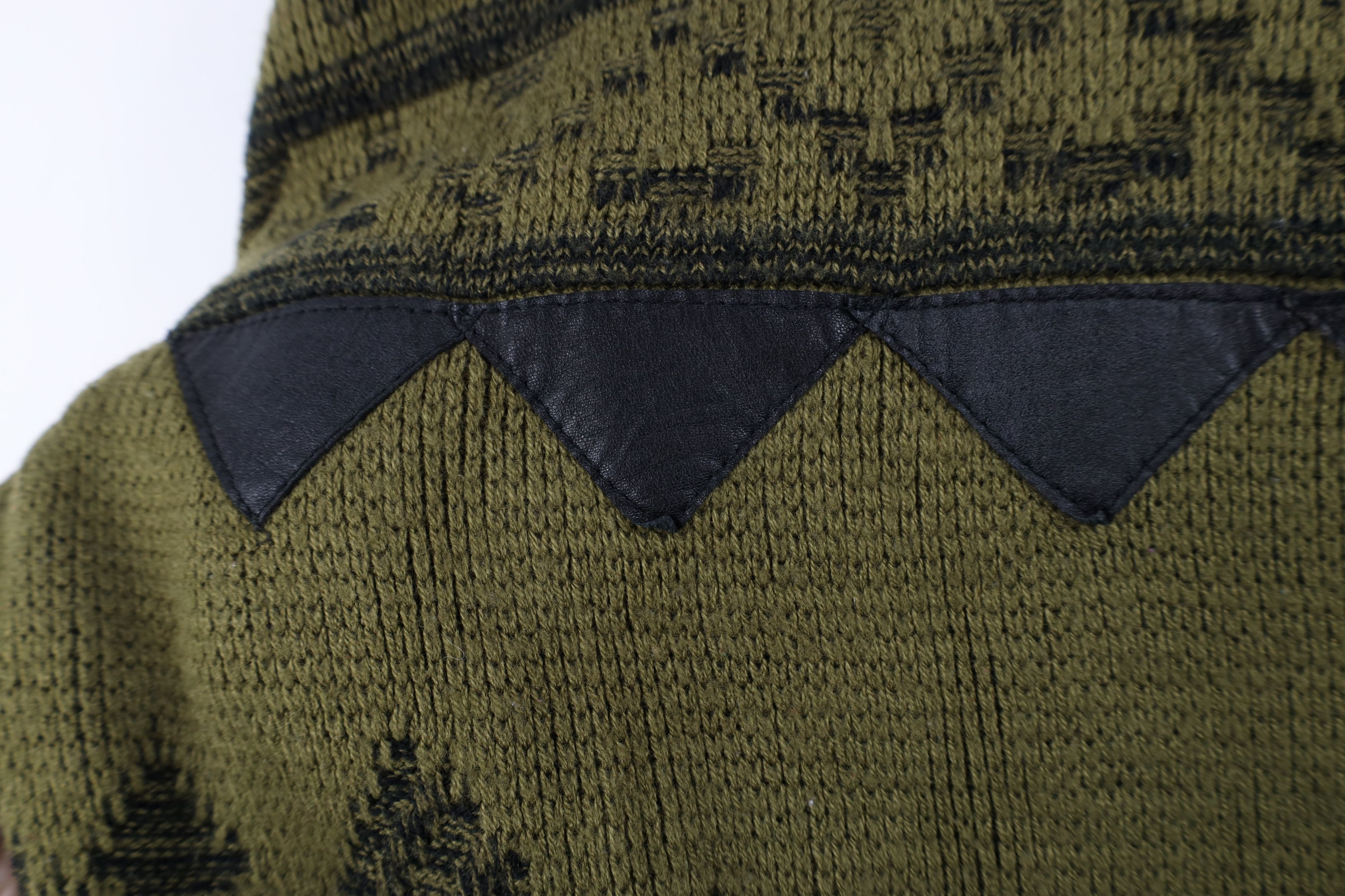 Vintage Vintage 90s Streetwear Trim Diamond Knit Crewneck Sweater Size US L / EU 52-54 / 3 - 6 Thumbnail